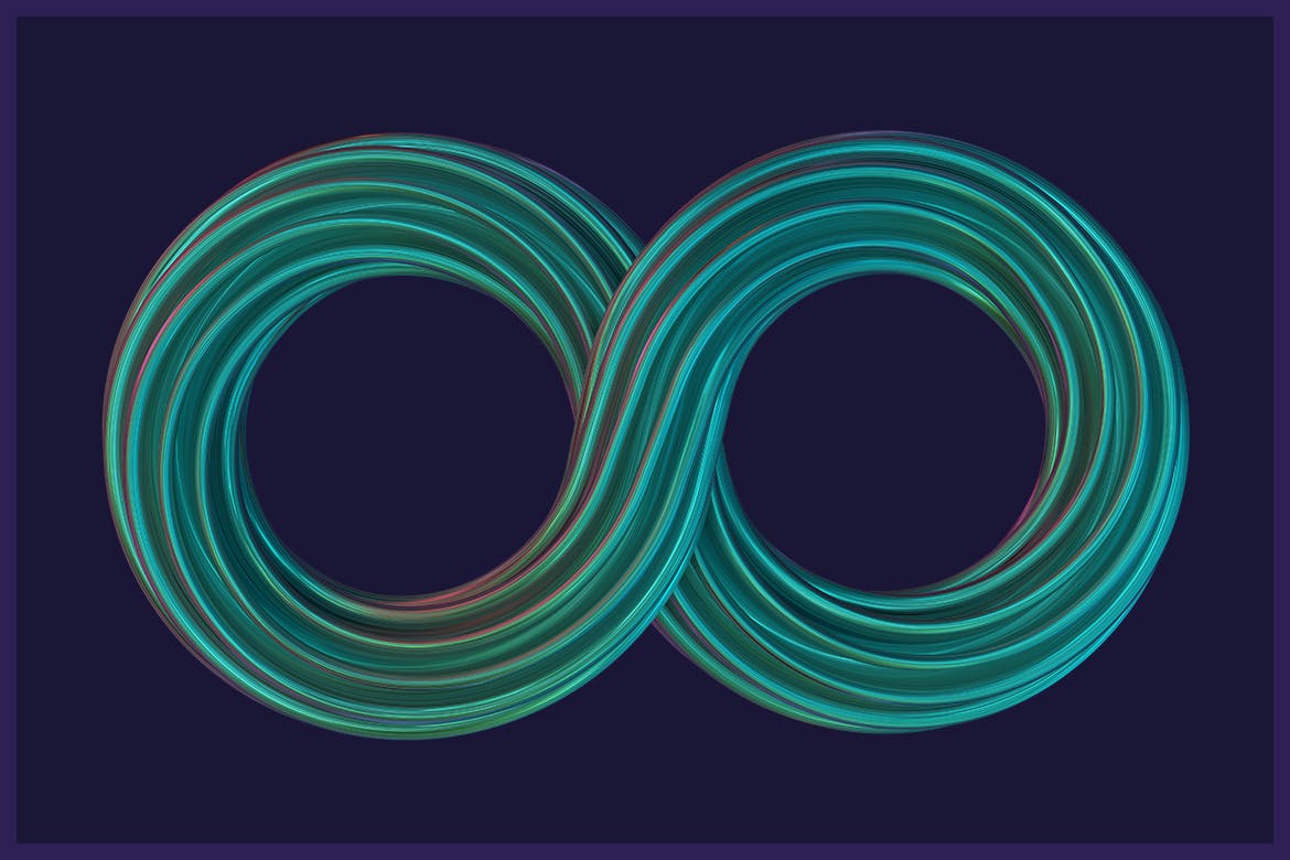 20款抽象扭曲多彩波浪立体PNG图形素材 Abstract 3D Rendering of Twisted Shapes_img_2