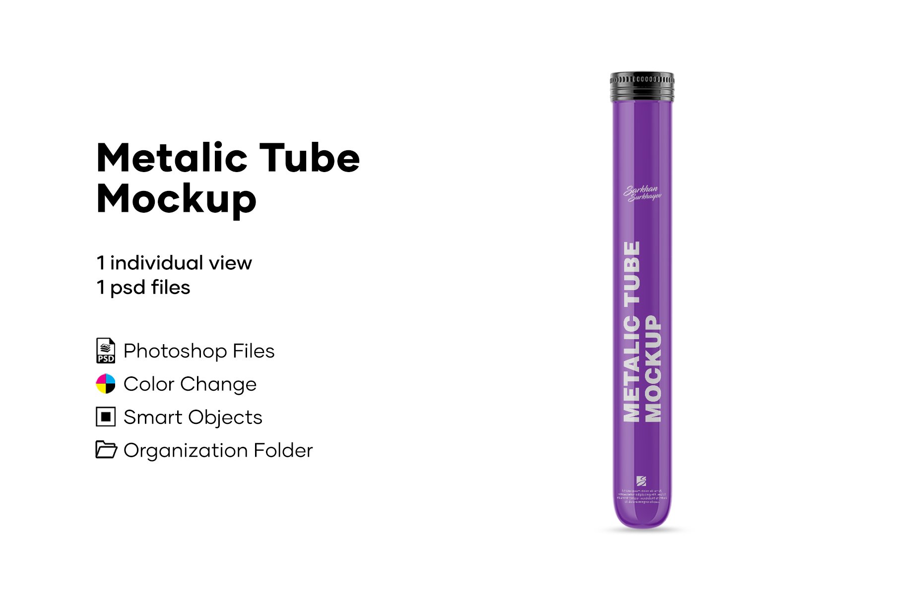 光金属雪茄管样机模板 Glossy Metallic Cigar Tube Mockup_img_2