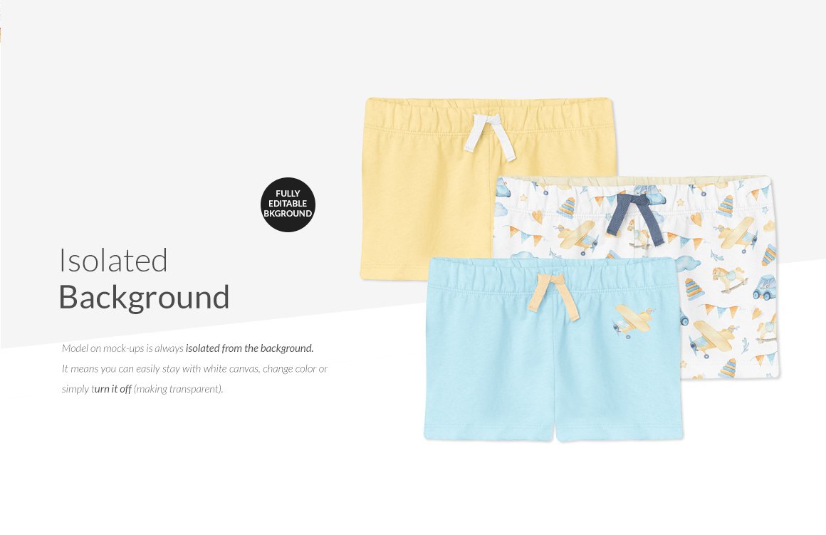 婴儿棉裤短裤样机模板 Baby Cotton Shorts Mockups Set_img_2