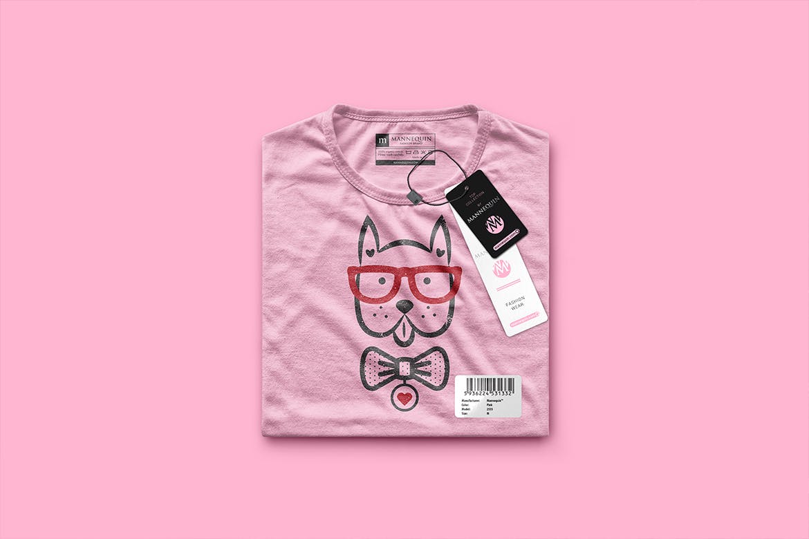 潮流带塑料袋T恤品牌样机模板 Packaged T-Shirt Scene Mockup_img_2