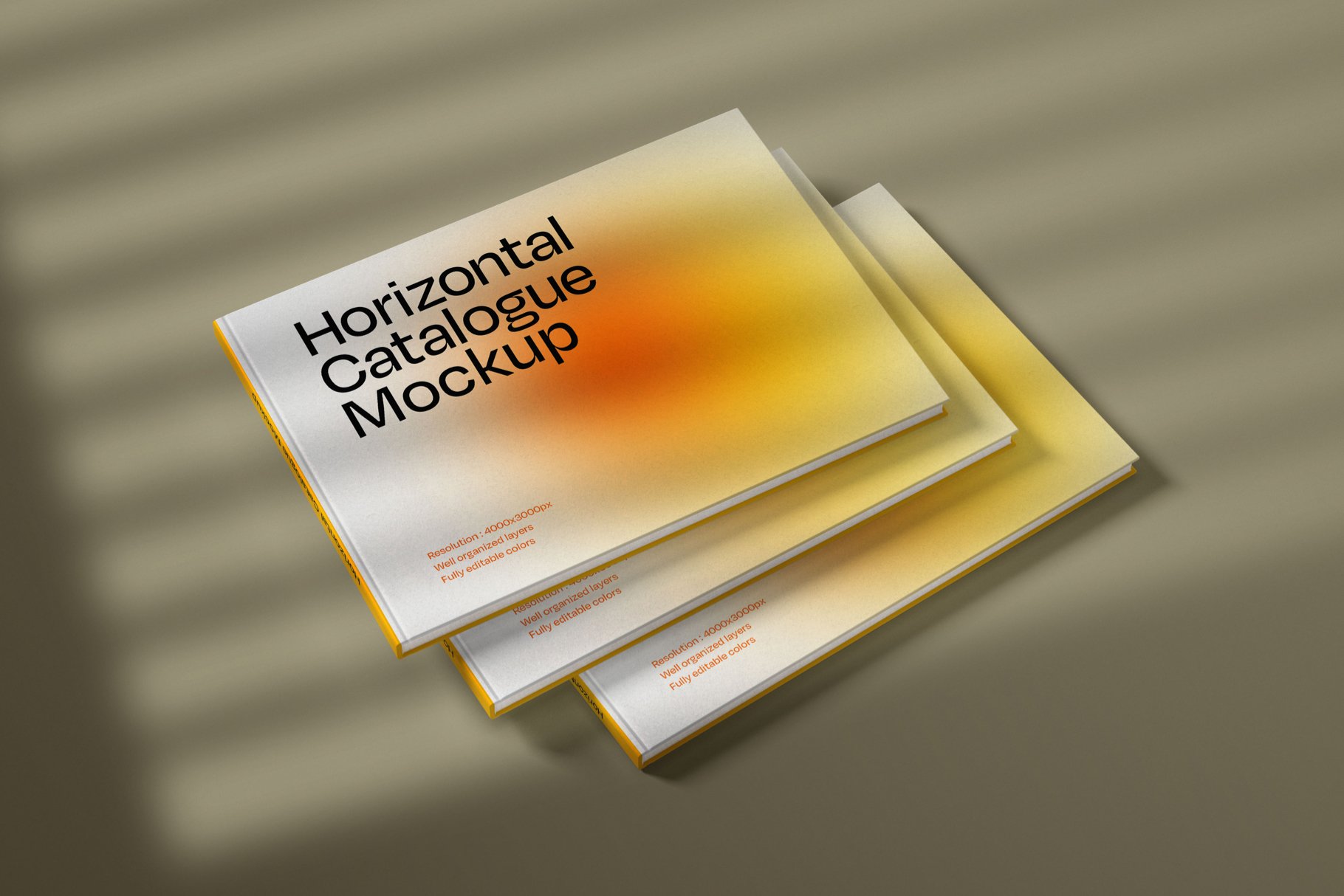 11款精装书画册设计样机模板 Horizontal Catalogue Mockup Set_img_2