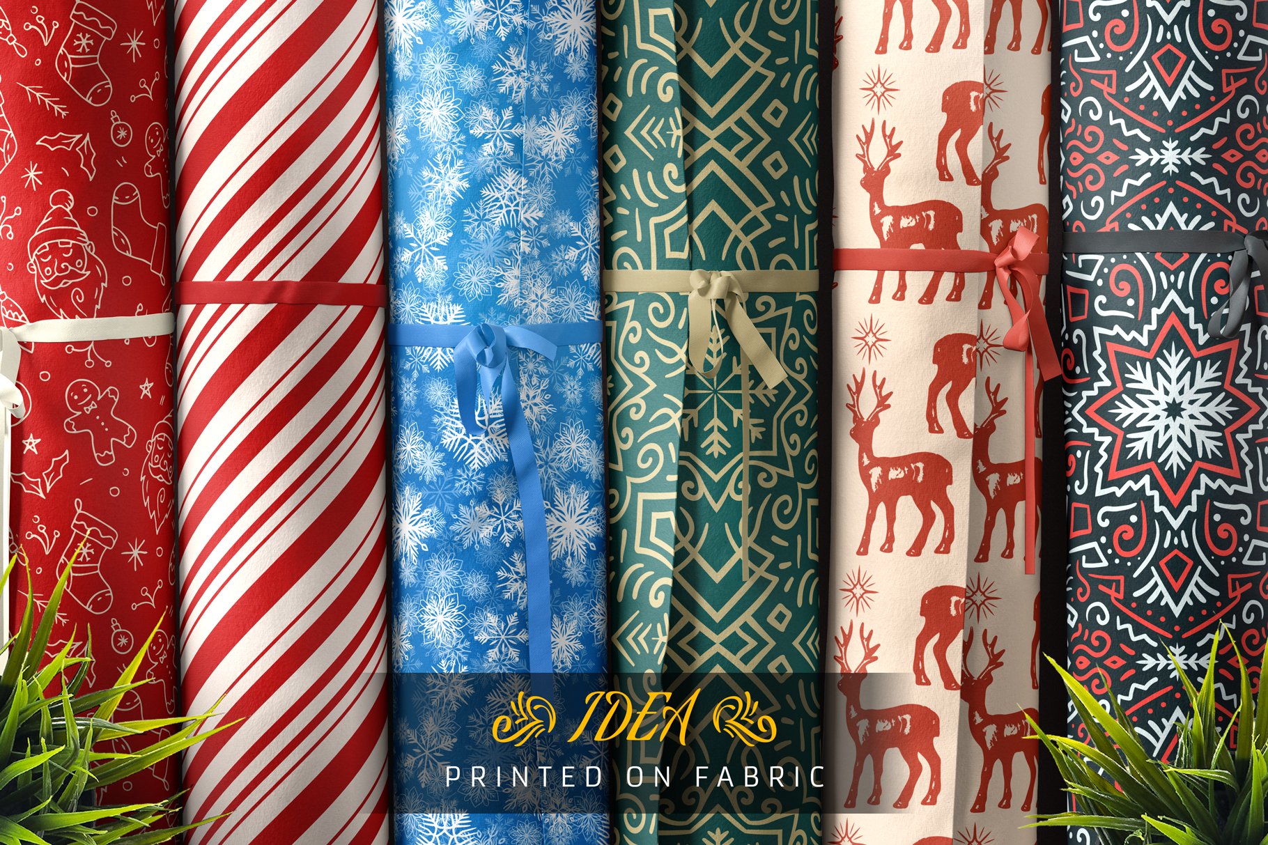 100款圣诞节花卉涂鸦矢量图形 100 Seamless Patterns Vol.4 Xmas_img_2