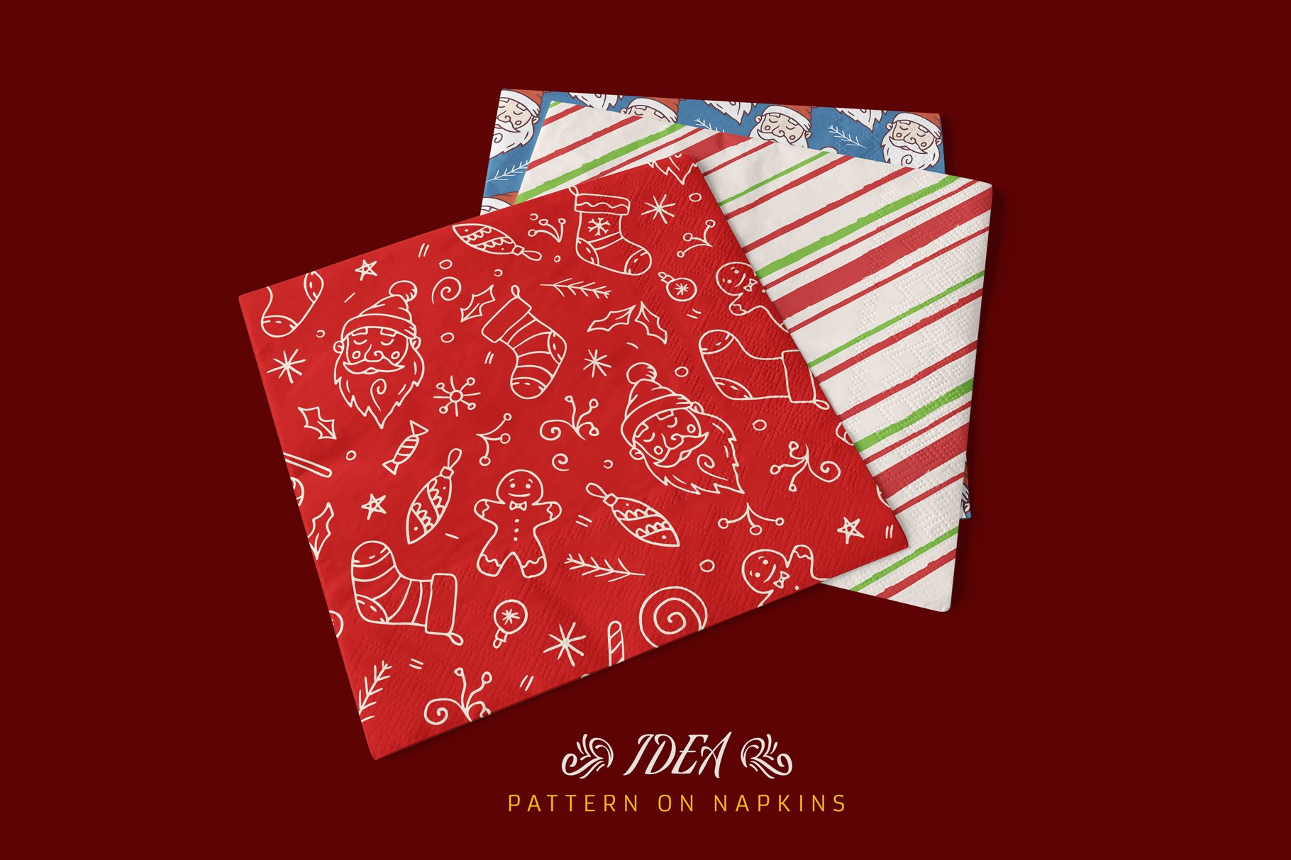 100款圣诞节花卉涂鸦矢量图形 100 Seamless Patterns Vol.4 Xmas_img_2