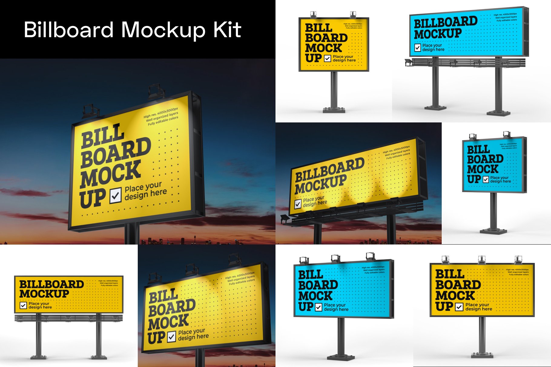 100个海报广告牌样机模板 Advertising Mockup Bundle_img_2