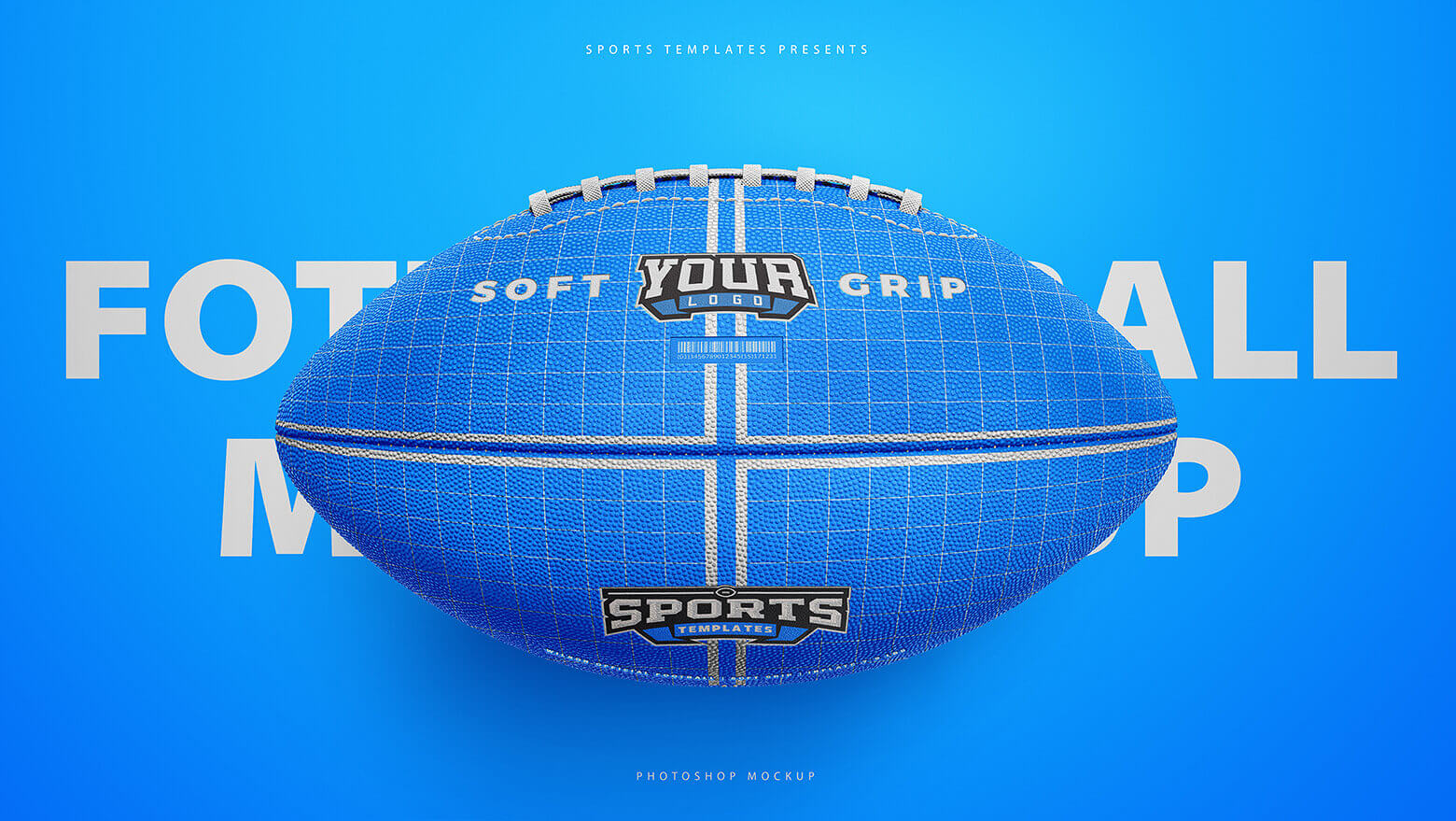 美式足球橄榄球设计展示样机模板 American Football Ball Mockup_img_2