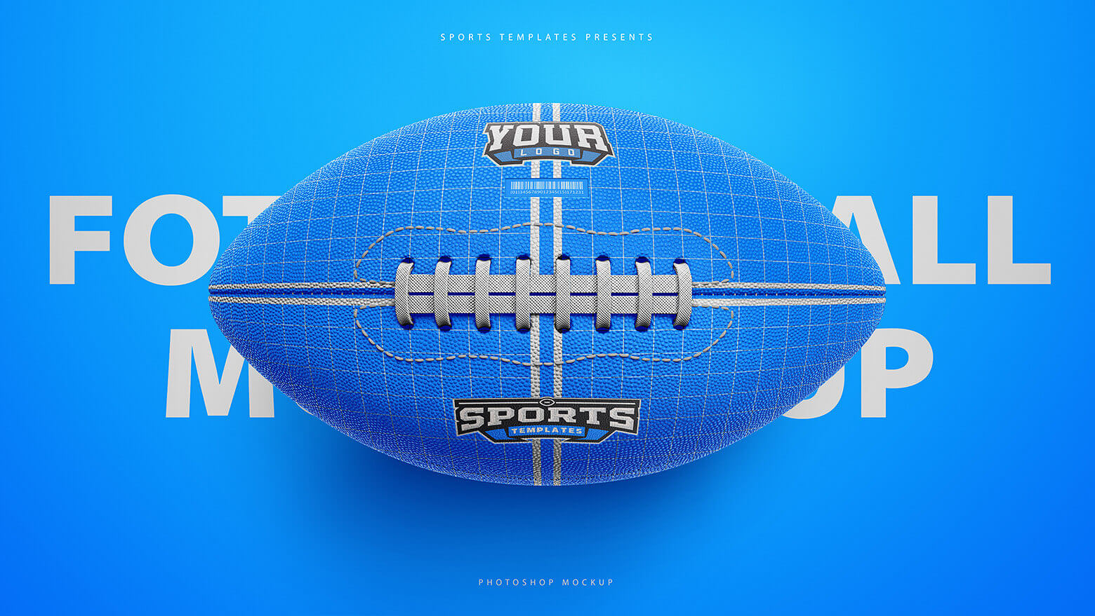美式足球橄榄球设计展示样机模板 American Football Ball Mockup_img_2