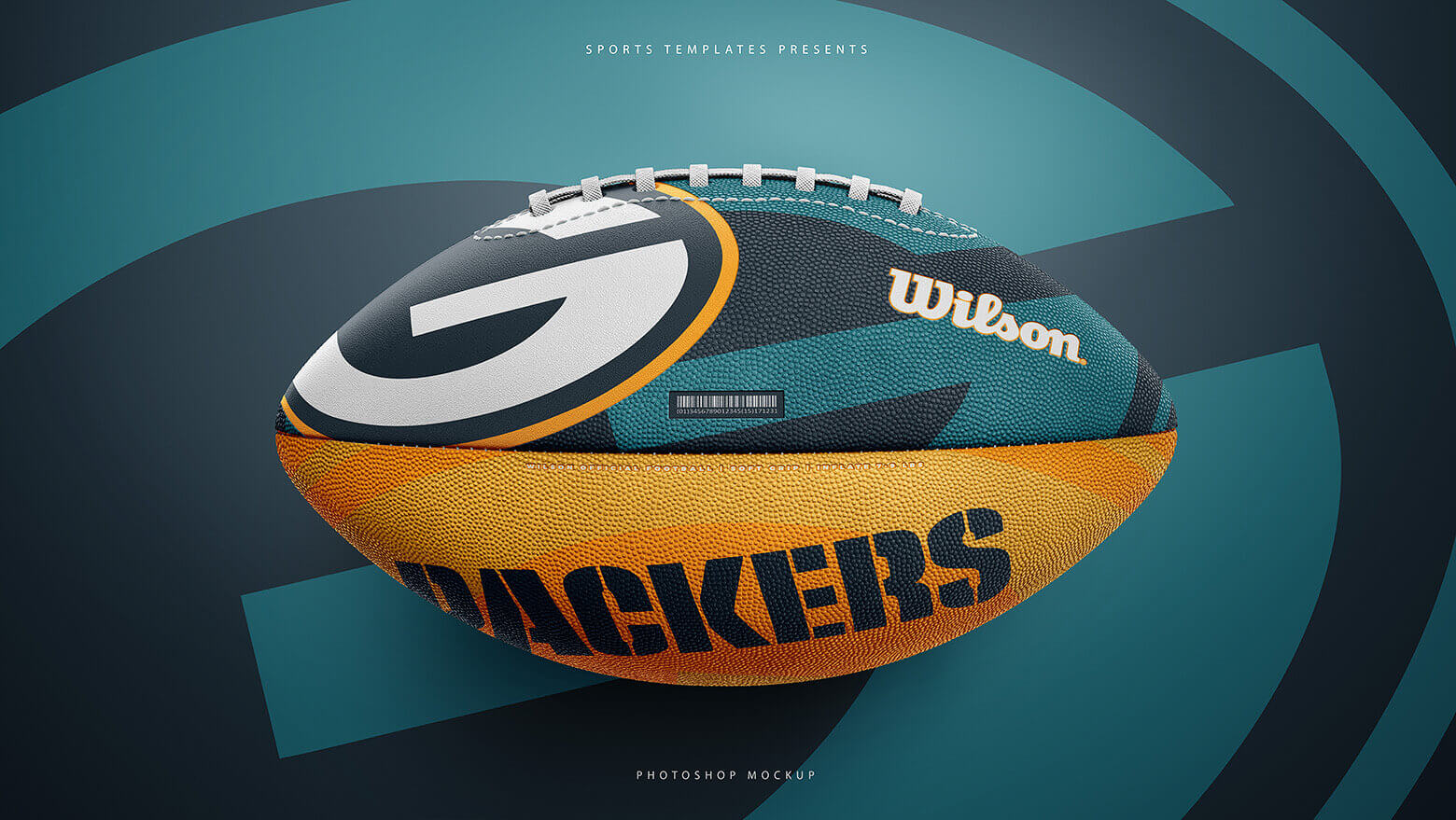美式足球橄榄球设计展示样机模板 American Football Ball Mockup_img_2