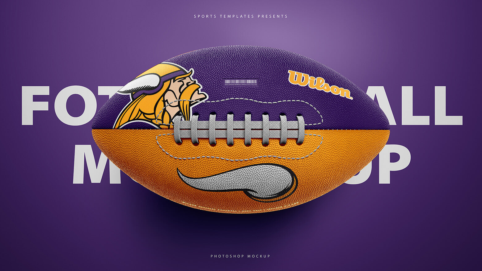 美式足球橄榄球设计展示样机模板 American Football Ball Mockup_img_2