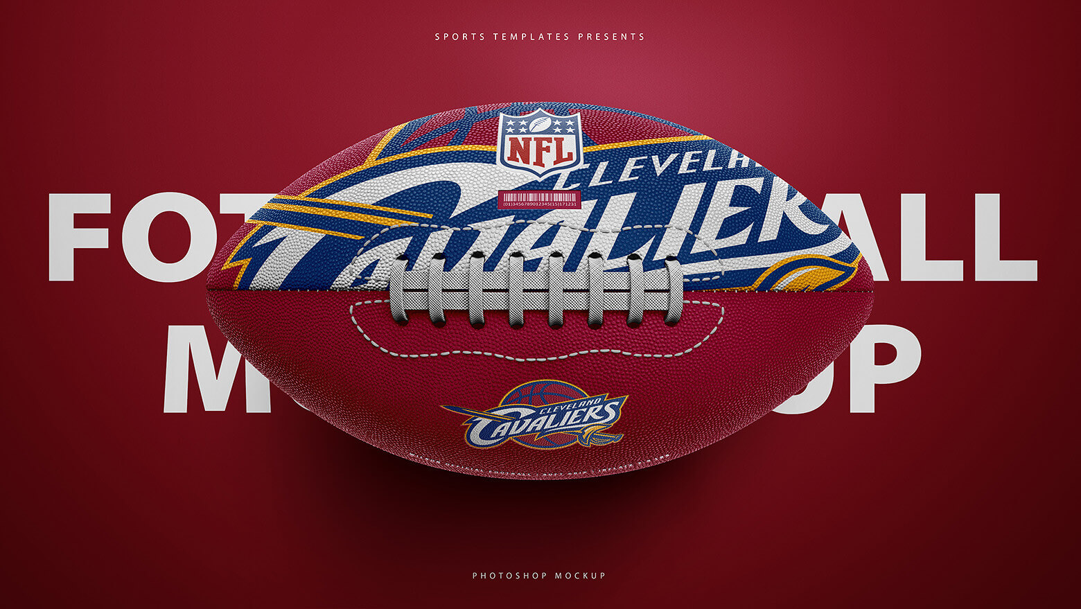 美式足球橄榄球设计展示样机模板 American Football Ball Mockup_img_2