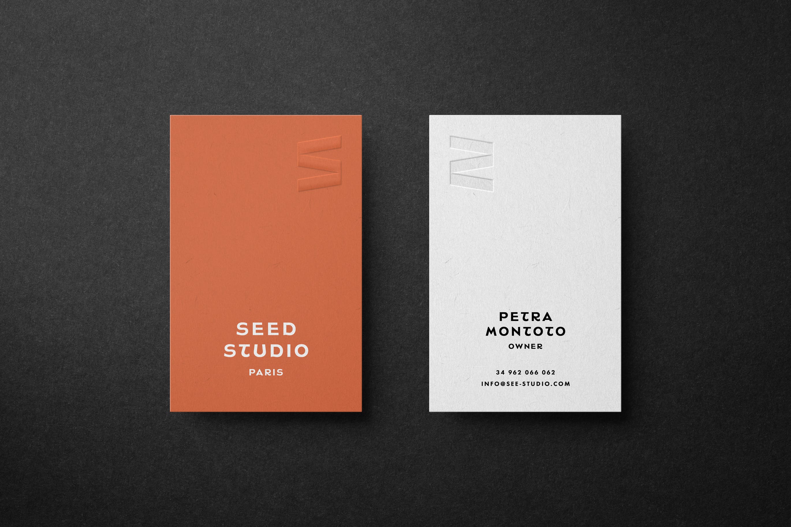 垂直商务名片设计样机模板 Branding Business Card Mockup_img_2