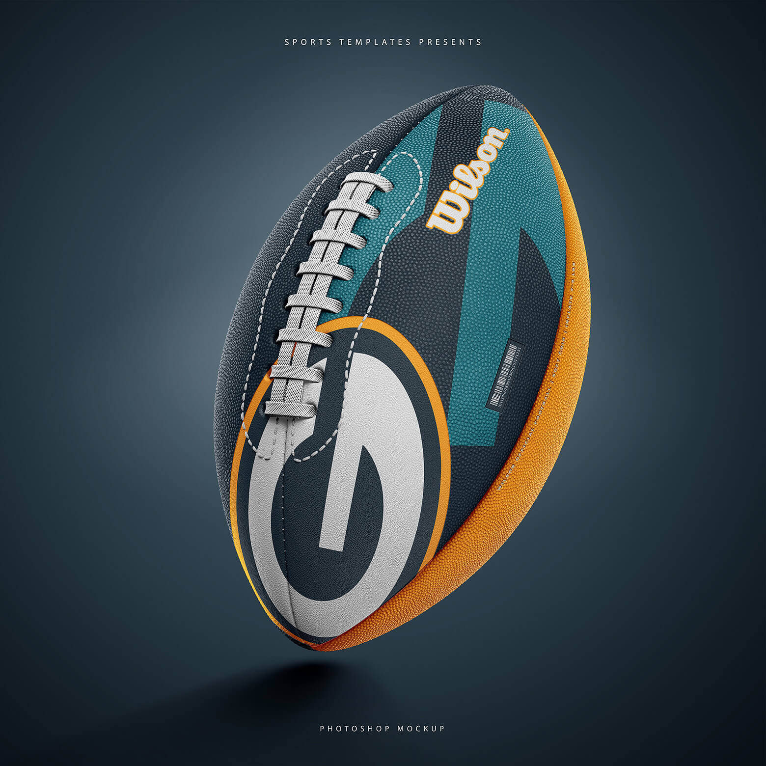 美式足球橄榄球设计展示样机模板 American Football Ball Mockup_img_2