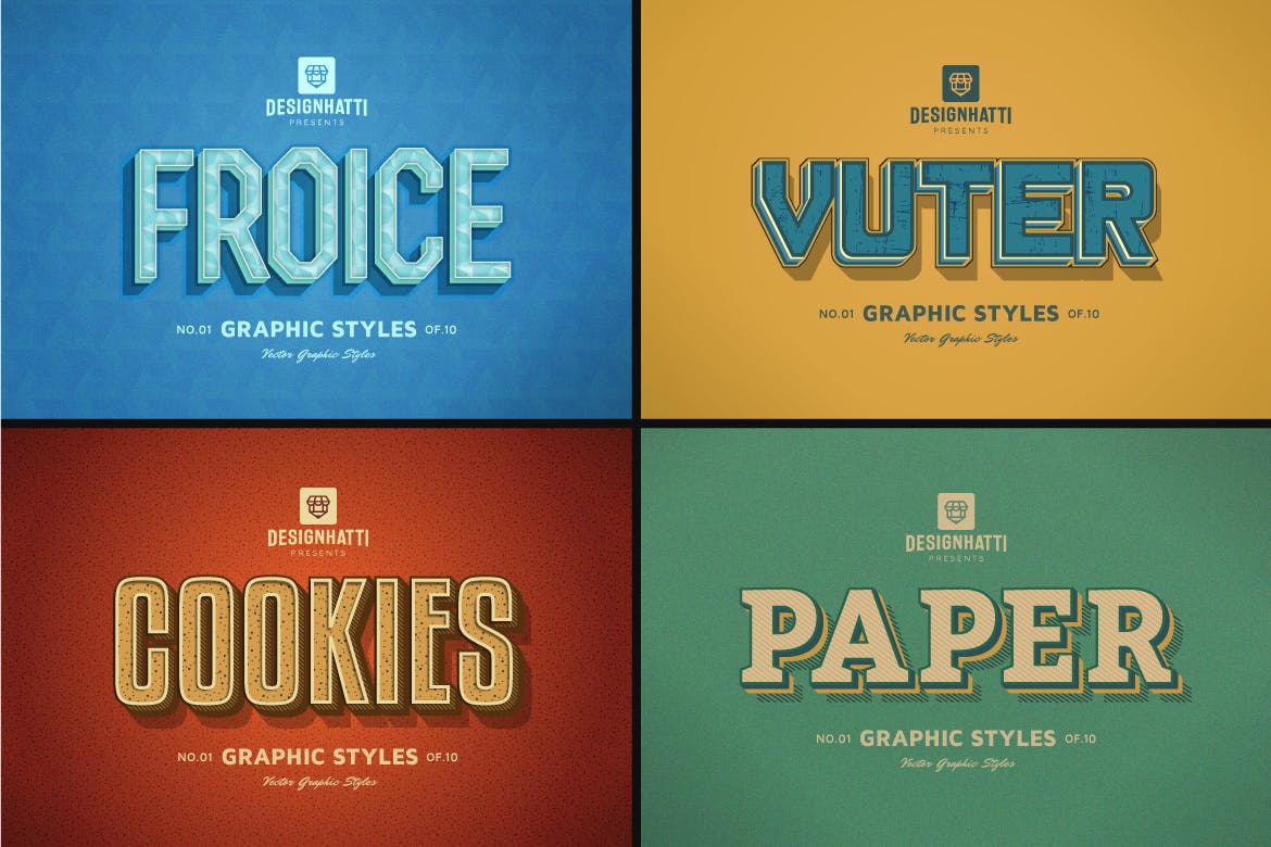 10款复古3D文字图层样式矢量素材 Retro Vintage Text Styles Vol.02_img_2