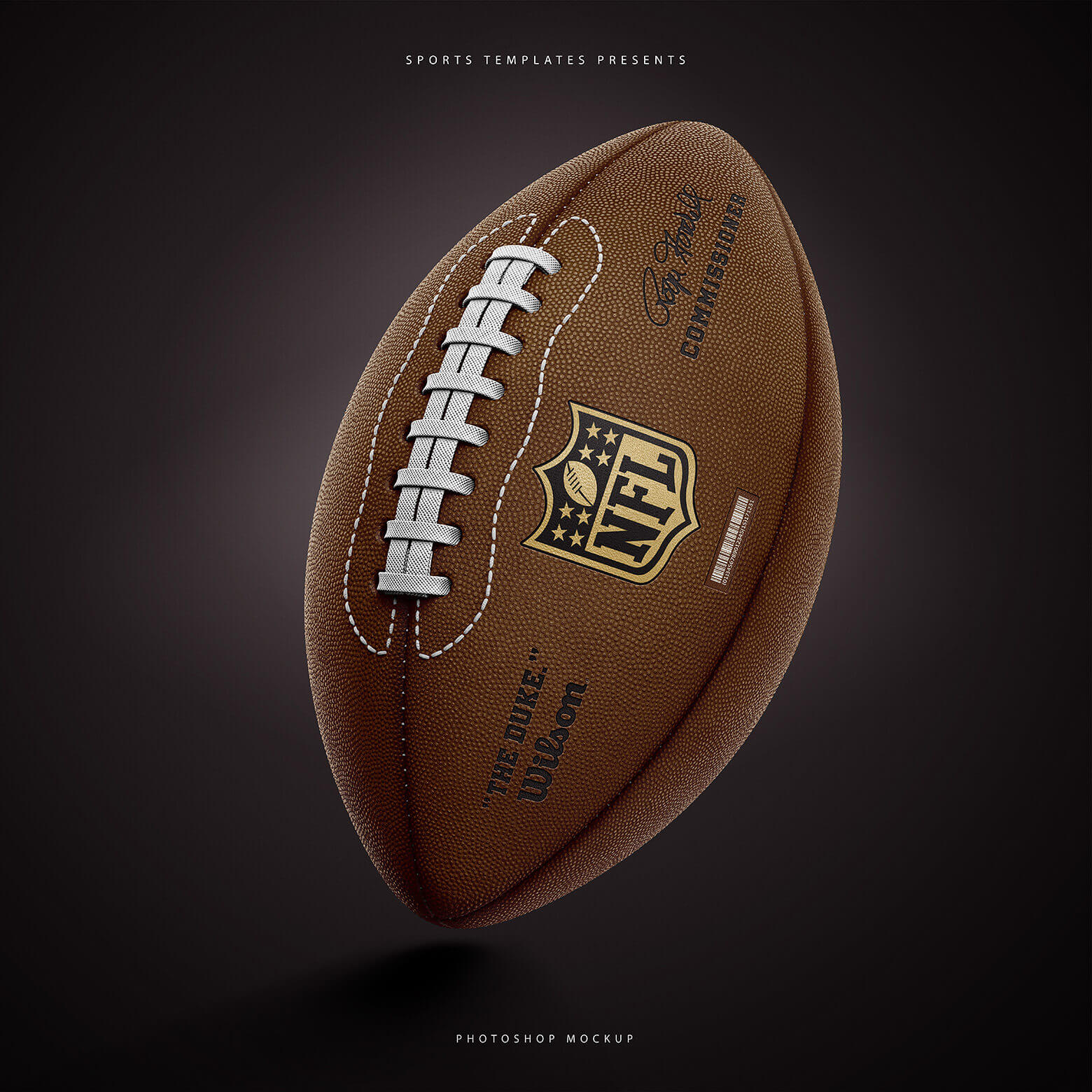 美式足球橄榄球设计展示样机模板 American Football Ball Mockup_img_2