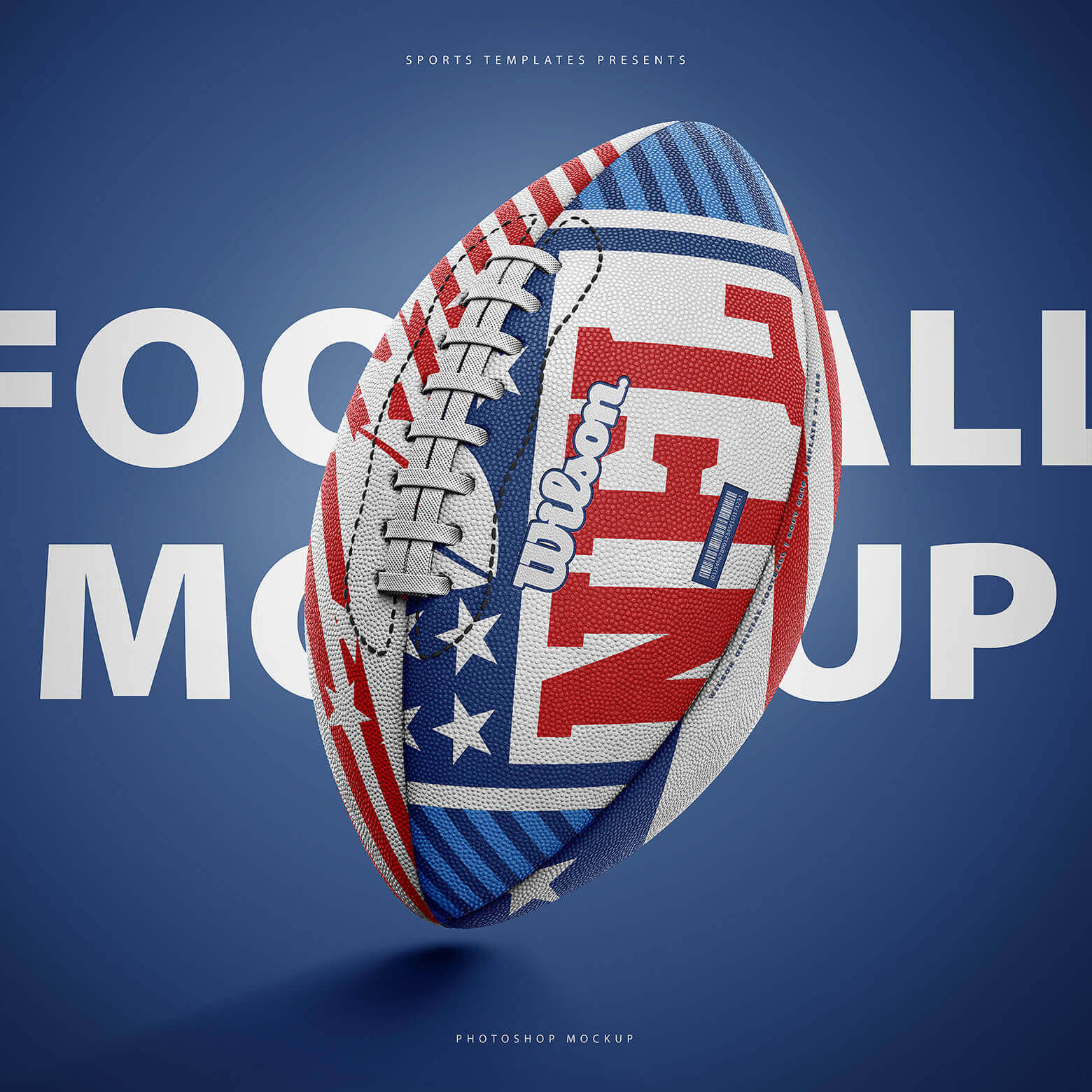 美式足球橄榄球设计展示样机模板 American Football Ball Mockup_img_2