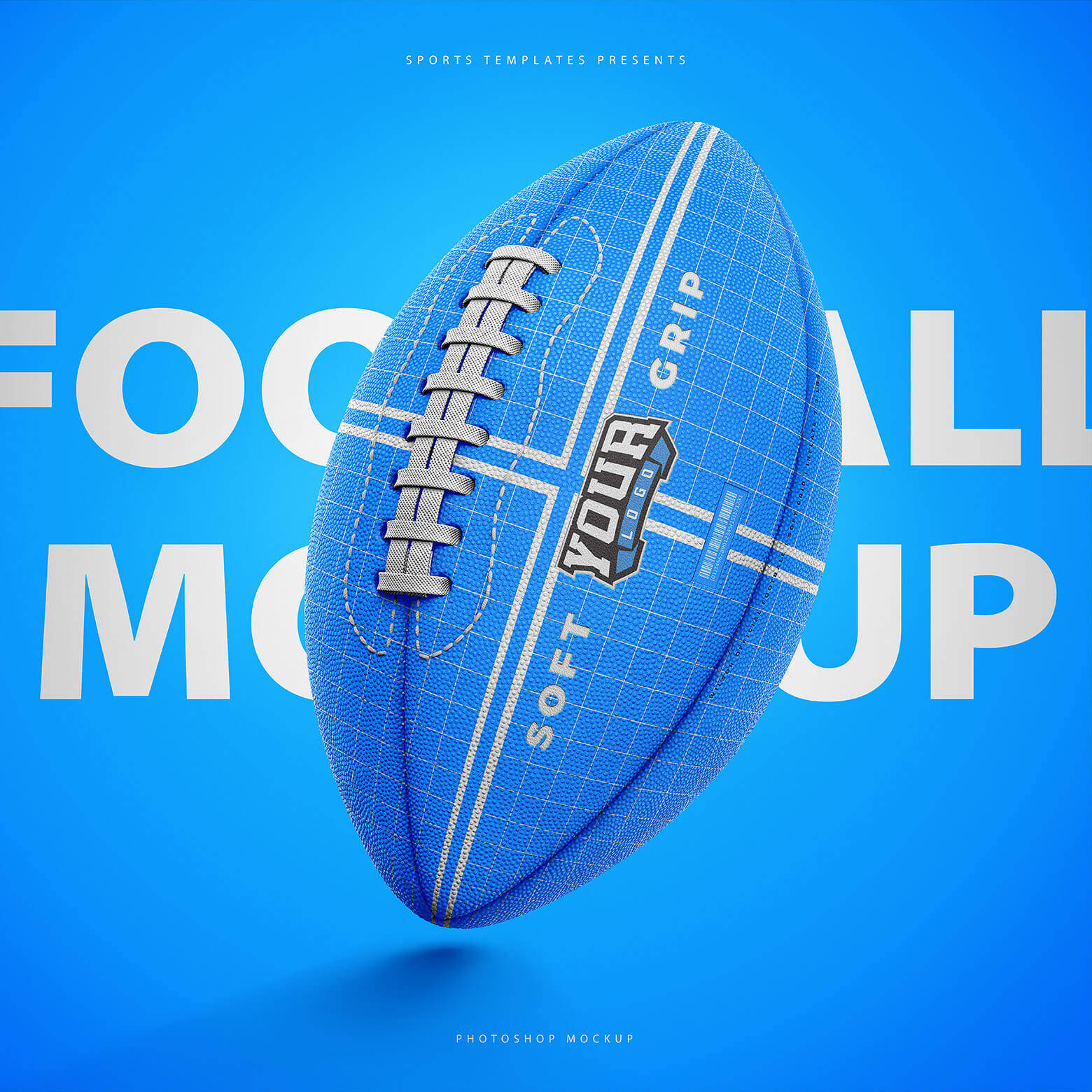美式足球橄榄球设计展示样机模板 American Football Ball Mockup_img_2