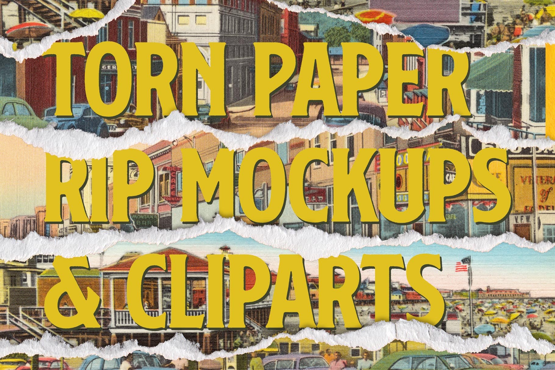 16款纸张撕碎效果样机模板 Torn Paper Cliparts & Mockups_img_2