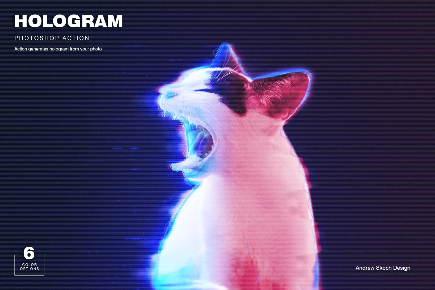 全息渐变色毛刺照片处理效果PS动作 Hologram Photoshop Action_img_2