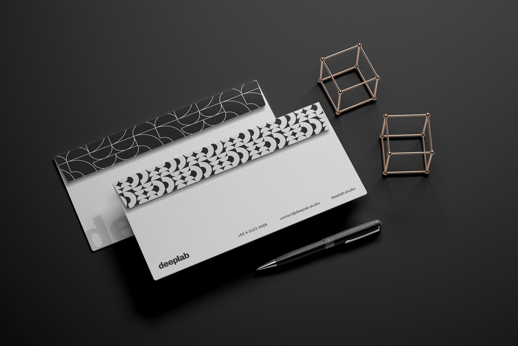 典雅品牌VI设计办公用品样机 Elegant Stationery Branding Mockup_img_2