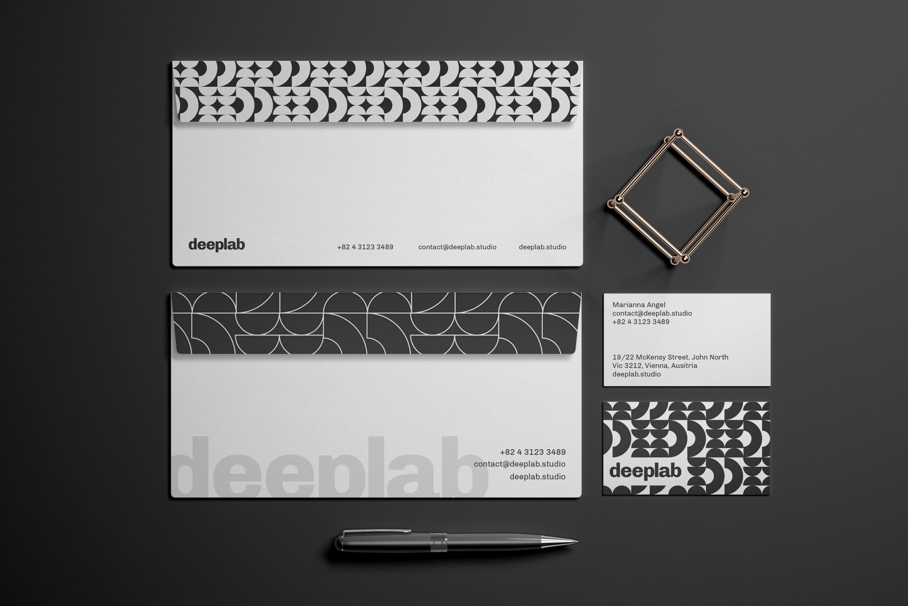 典雅品牌VI设计办公用品样机 Elegant Stationery Branding Mockup_img_2