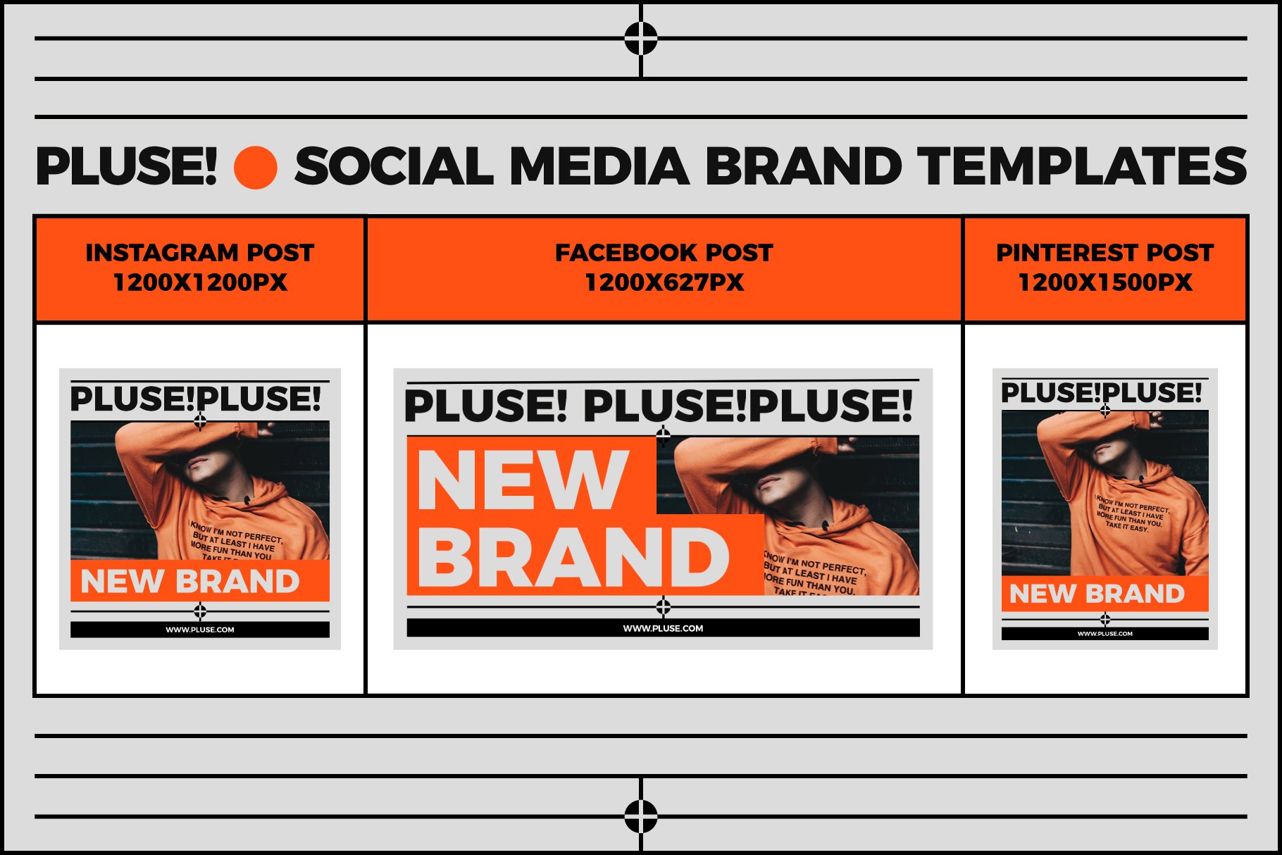 潮流品牌推广新媒体海报设计模板 PLUSE!-Social Media Brand Templates_img_2