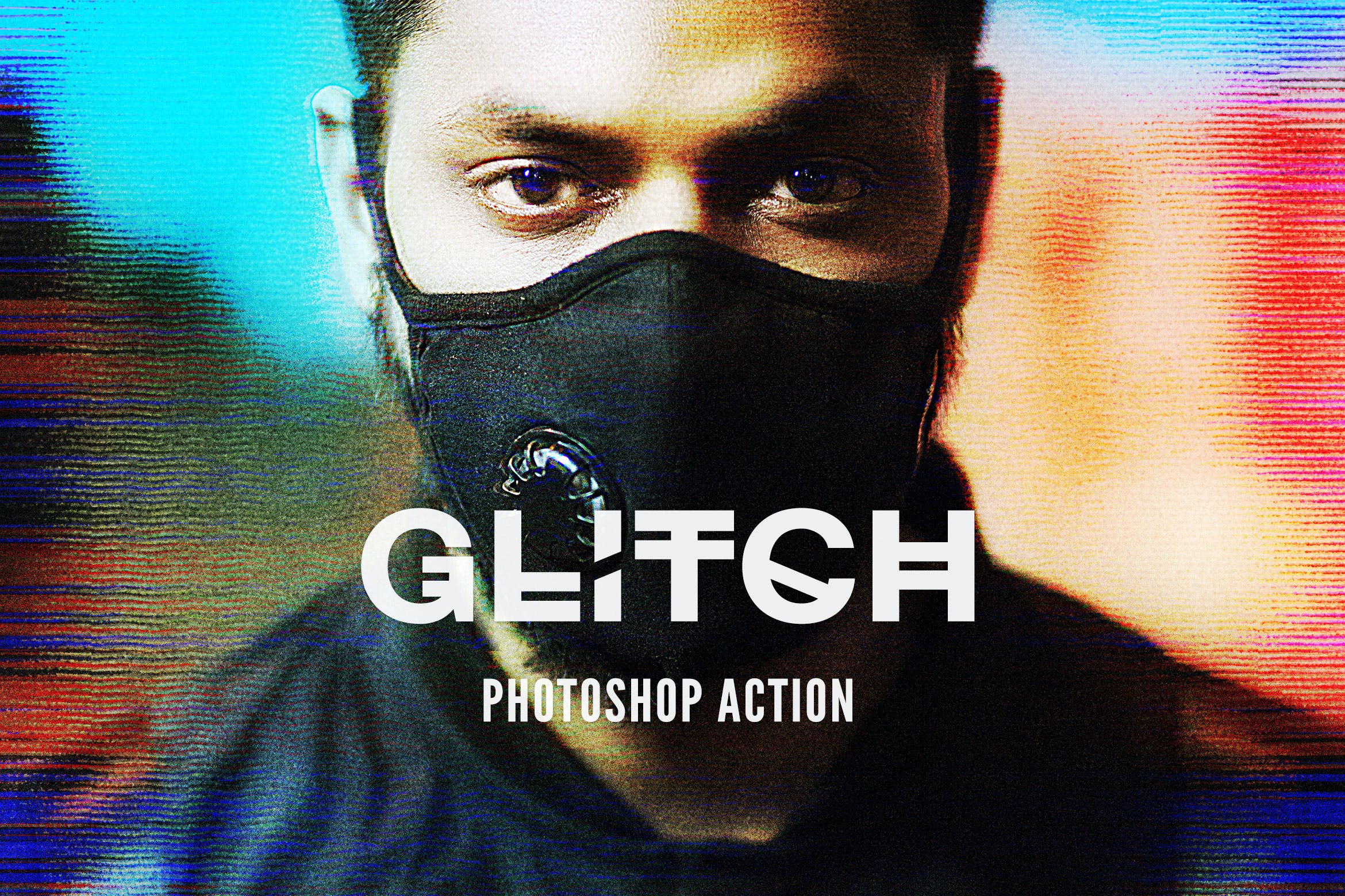 故障风照片后期处理效果PS动作 Glitch 2 Photoshop Action_img_2