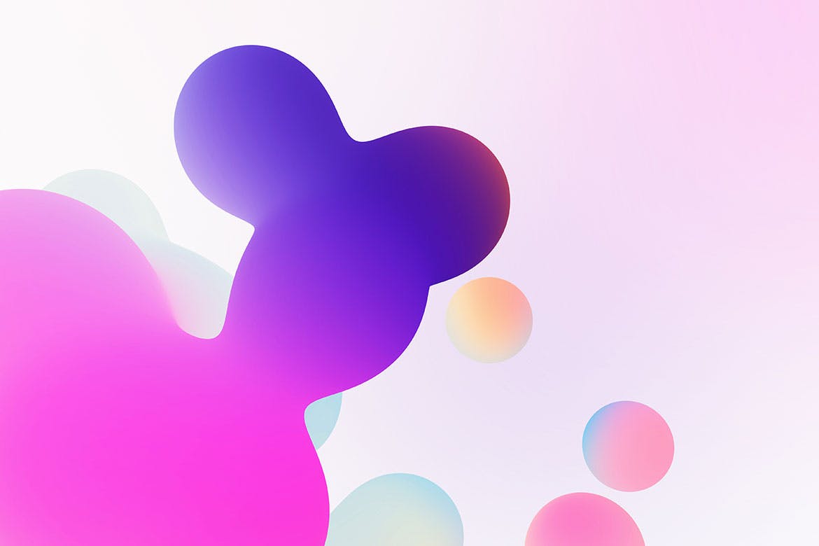 潮流全息渐变气泡背景纹理素材 Metaball. Holographic Liquid Bubbles Backgrounds_img_2