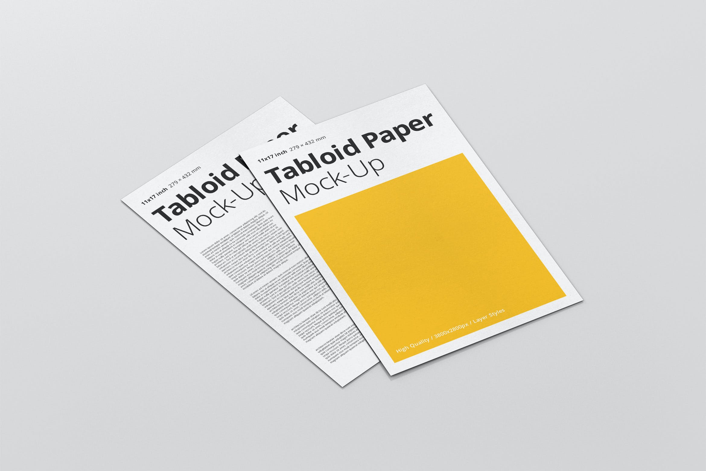 报纸海报传单设计展示样机模板 Tabloid Paper Mockup_img_2