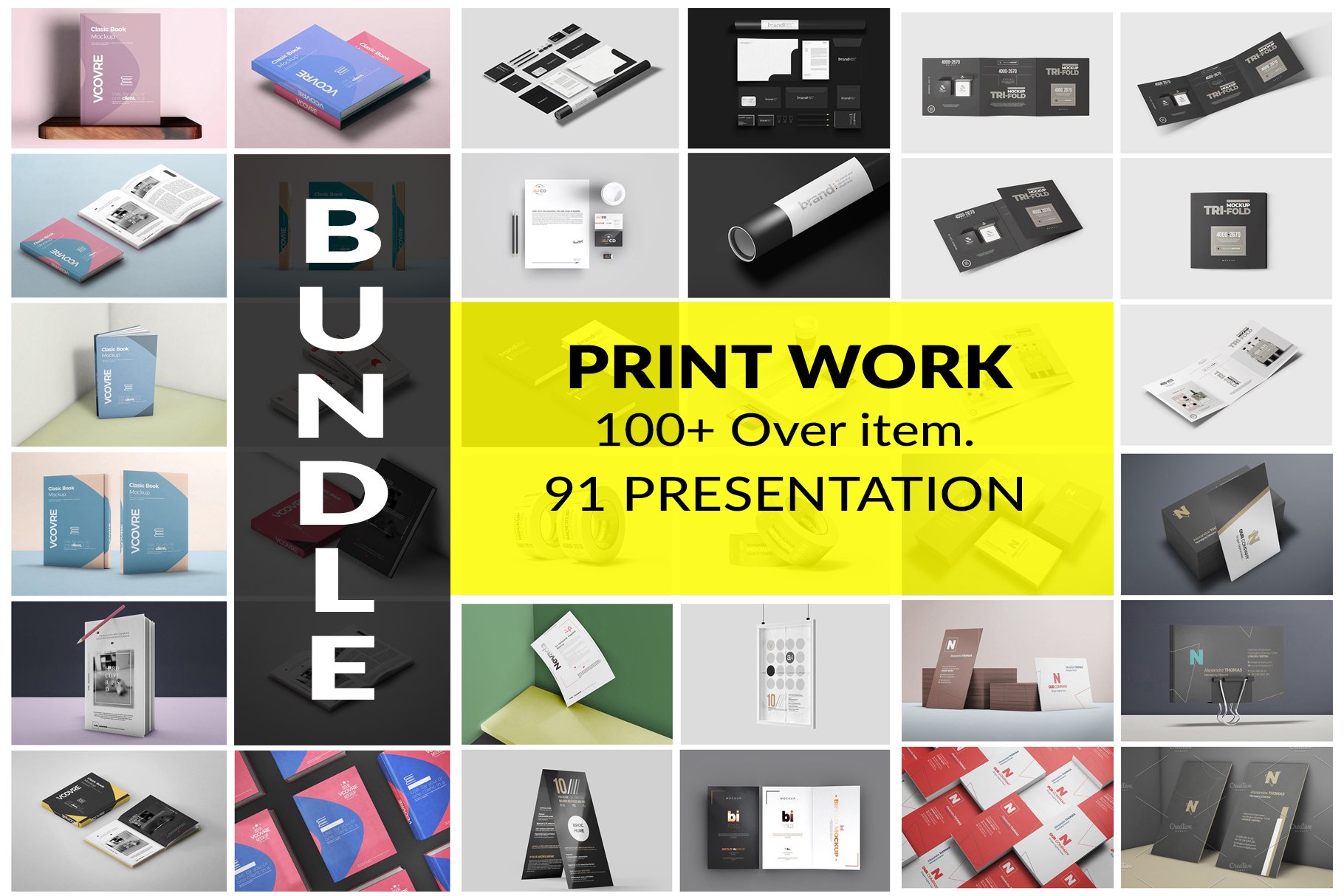 画册海报办公用品样机合集 Print Work BUNDLE_img_2