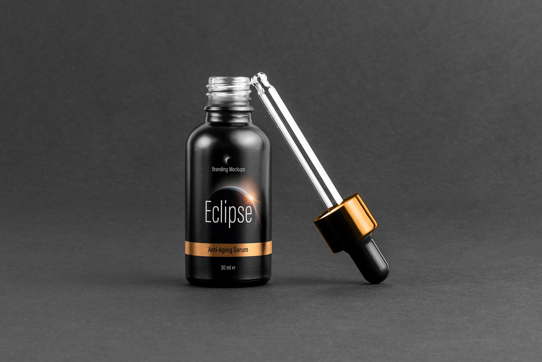 20款暗黑化妆品品牌包装办公用品样机模板 Eclipse – Cosmetics Branding Mockups_img_2