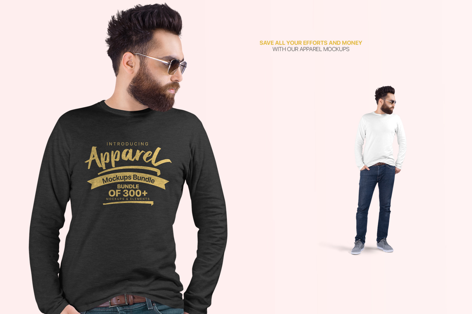 300多个服装设计展示样机模板 Premium Apparel Mockups Bundle_img_2