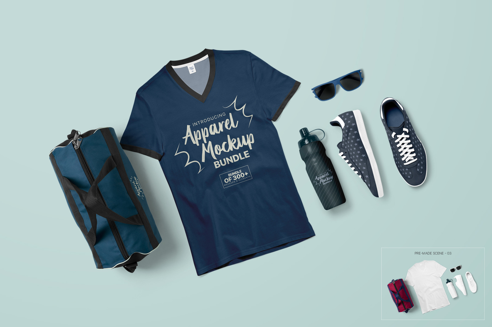 300多个服装设计展示样机模板 Premium Apparel Mockups Bundle_img_2