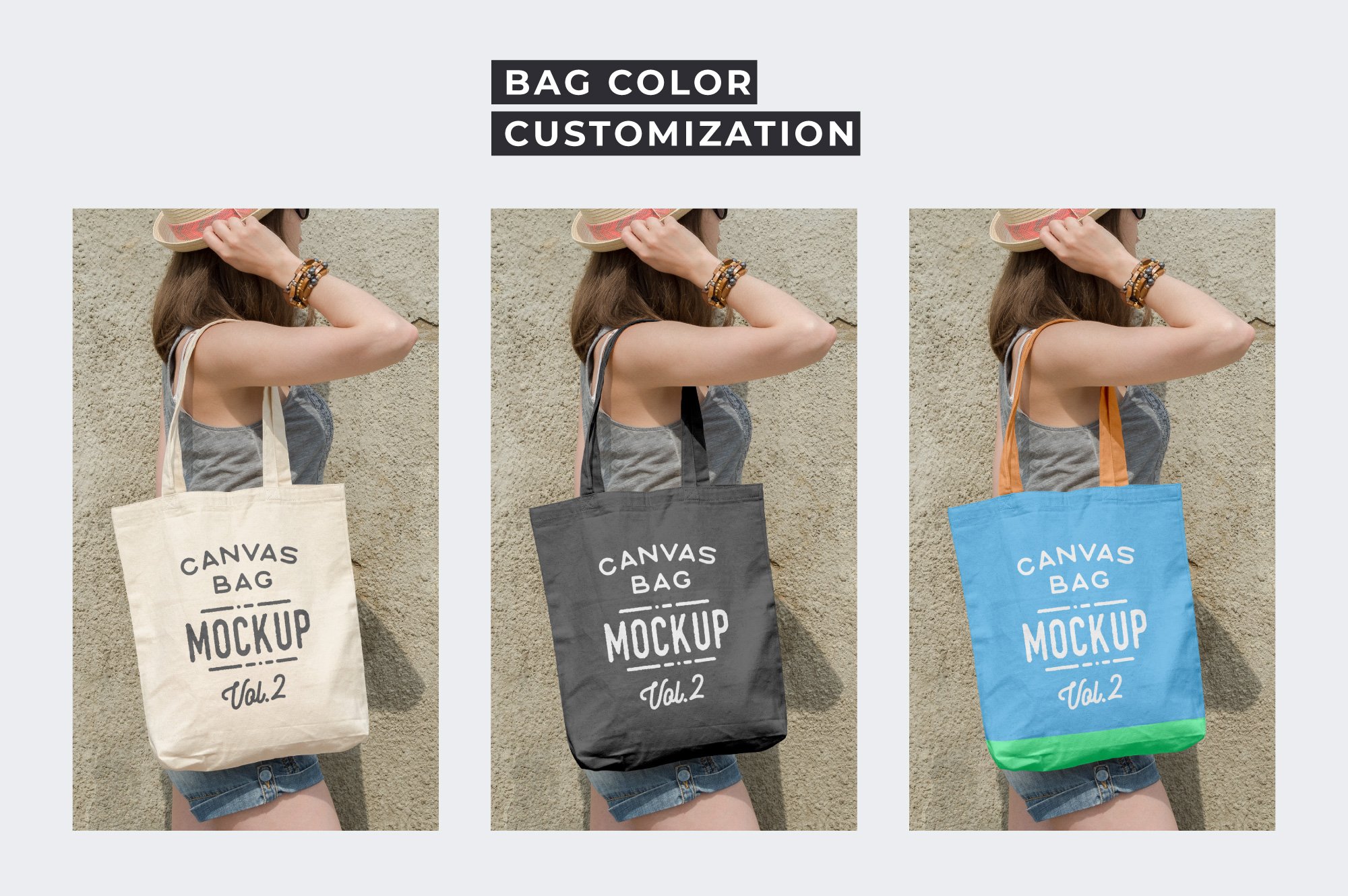 10款帆布手提无纺布袋设计样机模板 Canvas Tote Bag Mockups Pack Vol. 2_img_2