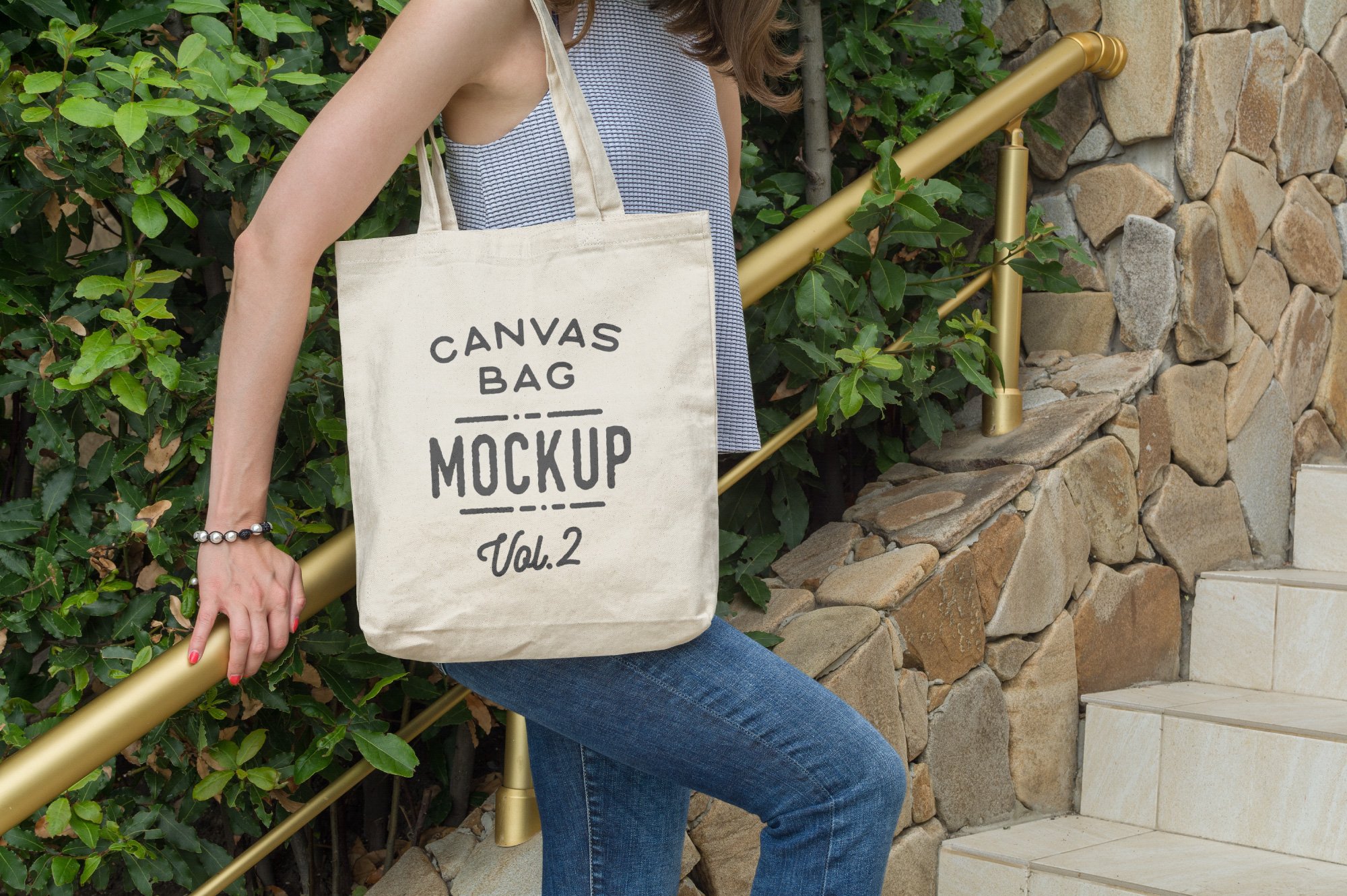 10款帆布手提无纺布袋设计样机模板 Canvas Tote Bag Mockups Pack Vol. 2_img_2