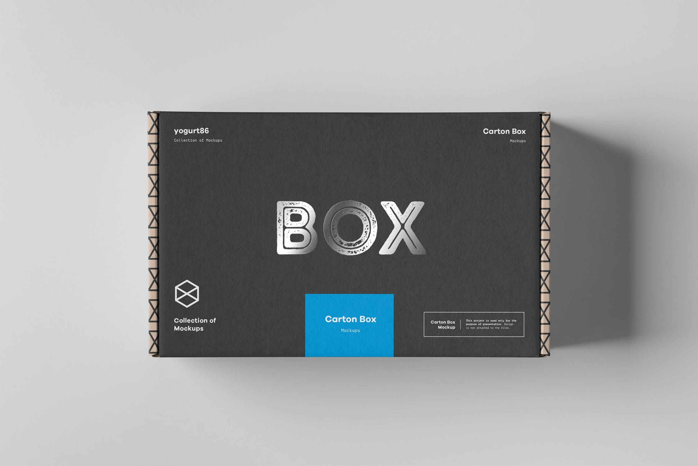 逼真产品包装纸盒设计展示样机模板 Carton Box Mockup 23x14x8_img_2