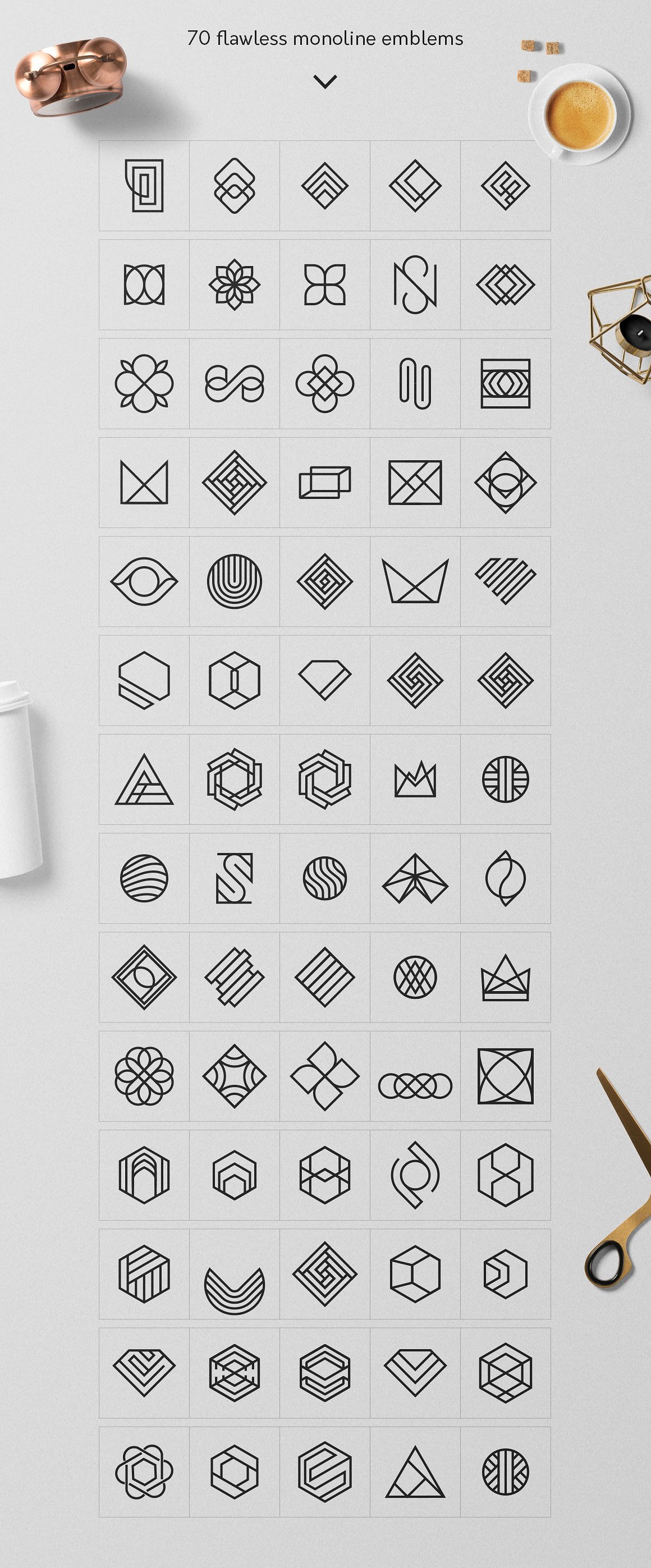 500款抽象几何标志徽标矢量素材合集 Geometric Logo Pack_img_2