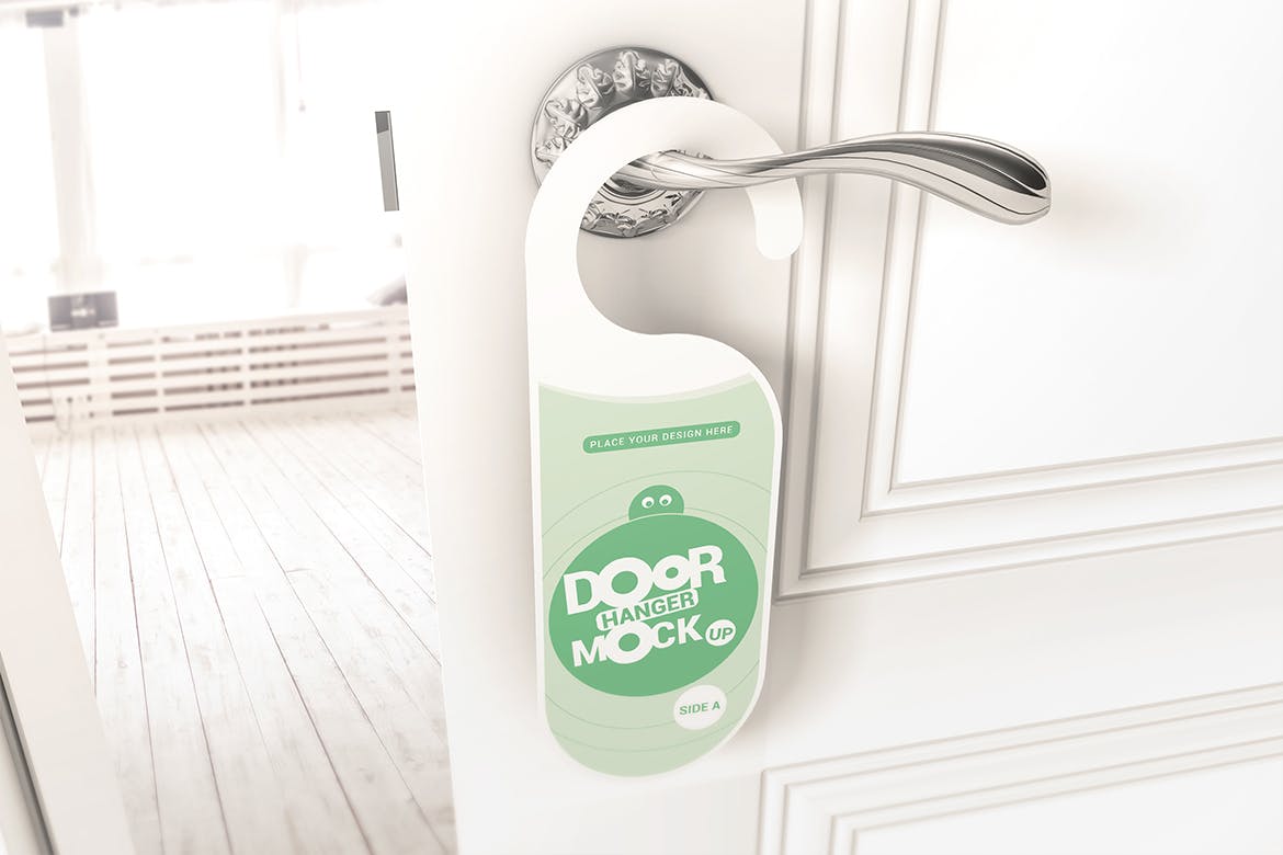 酒店房间门架标签样机模板 Door Hanger Mockups_img_2