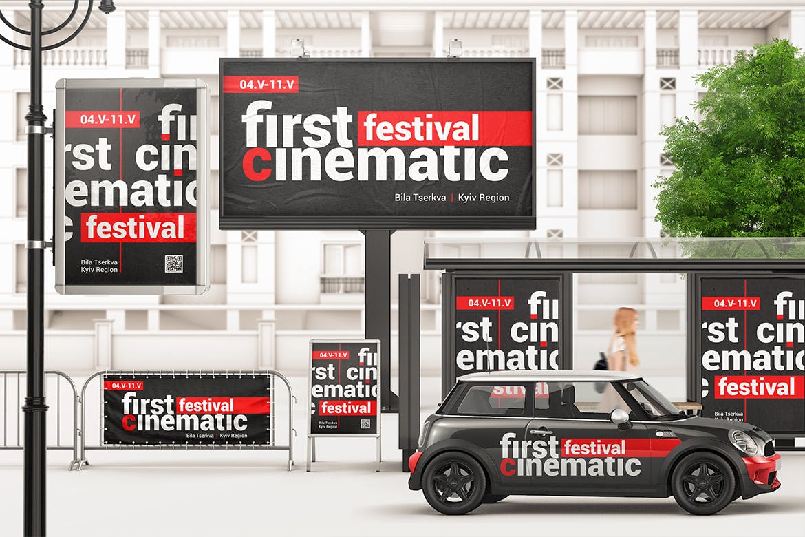 户外车站广告海报设计样机模板 Outdoor Advertising Mockup_img_2