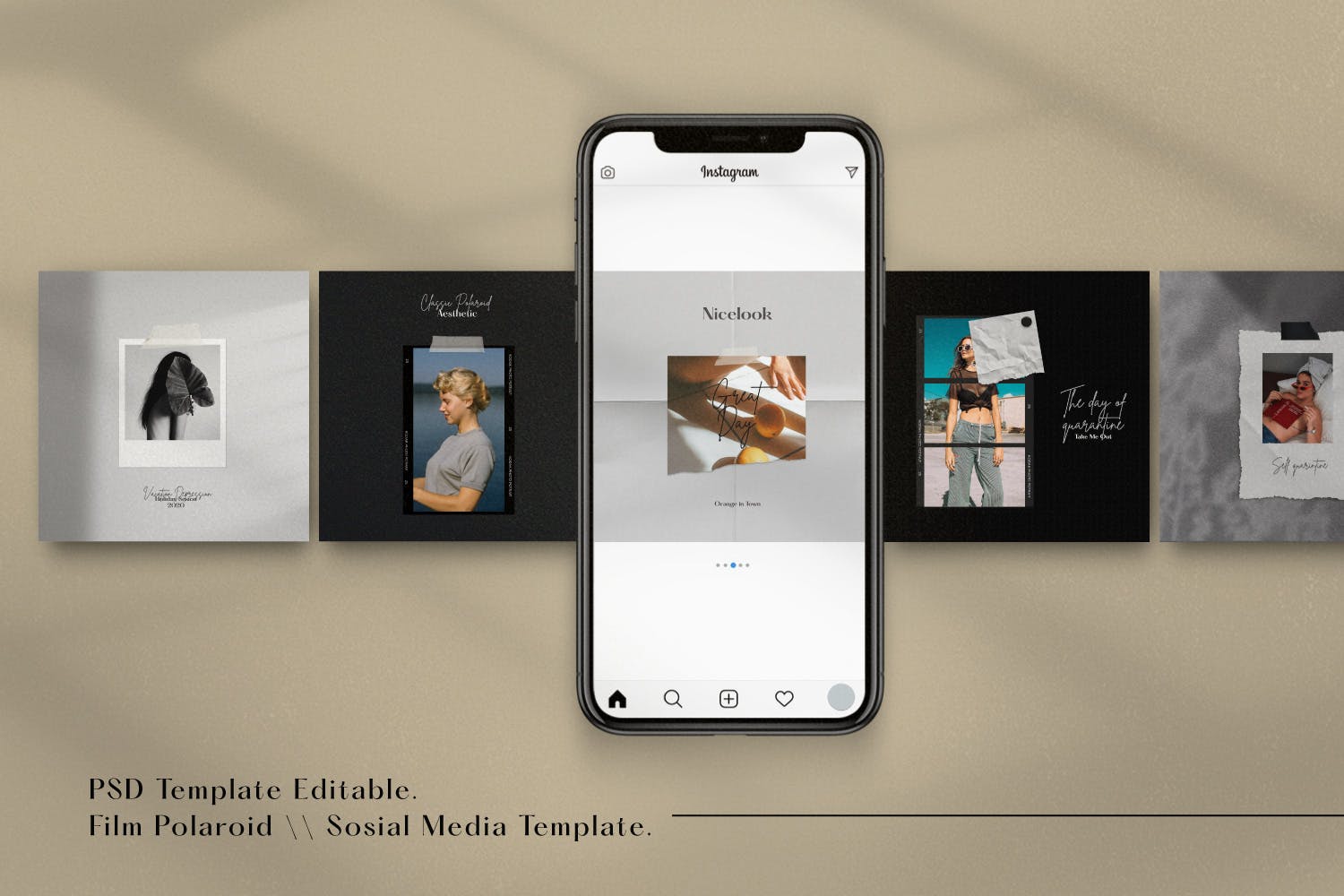 宝丽来效果品牌推广新媒体海报设计模板 Film Polaroid Social Media Template_img_2