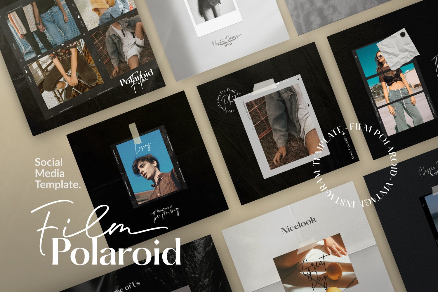 宝丽来效果品牌推广新媒体海报设计模板 Film Polaroid Social Media Template_img_2