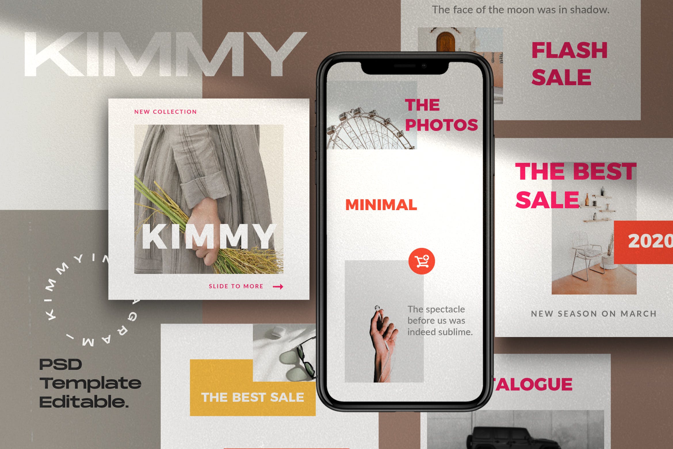 潮流品牌推广新媒体海报设计模板 Kimmy Social Media Template_img_2