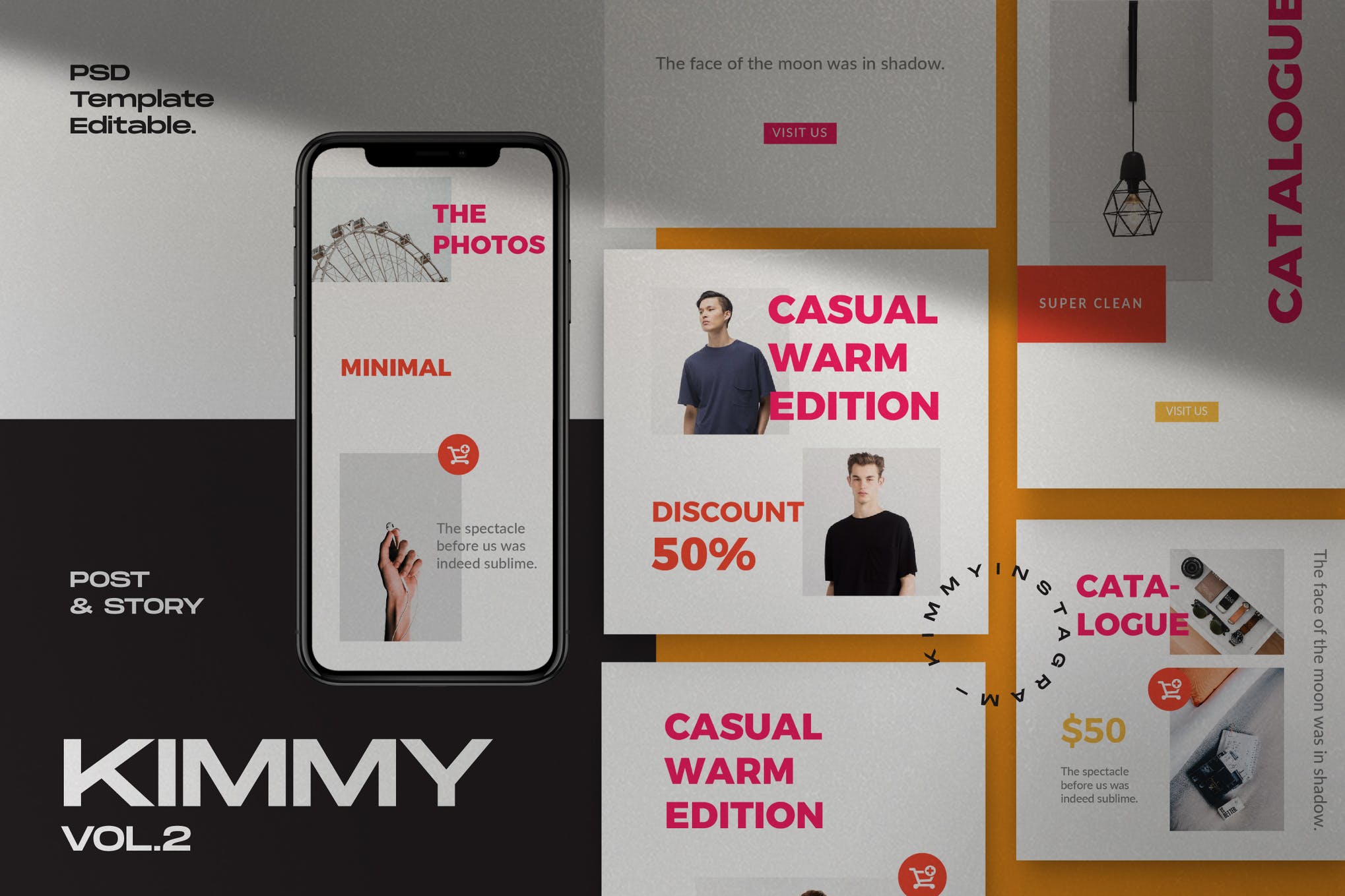 潮流品牌推广新媒体海报设计模板 Kimmy Social Media Template_img_2