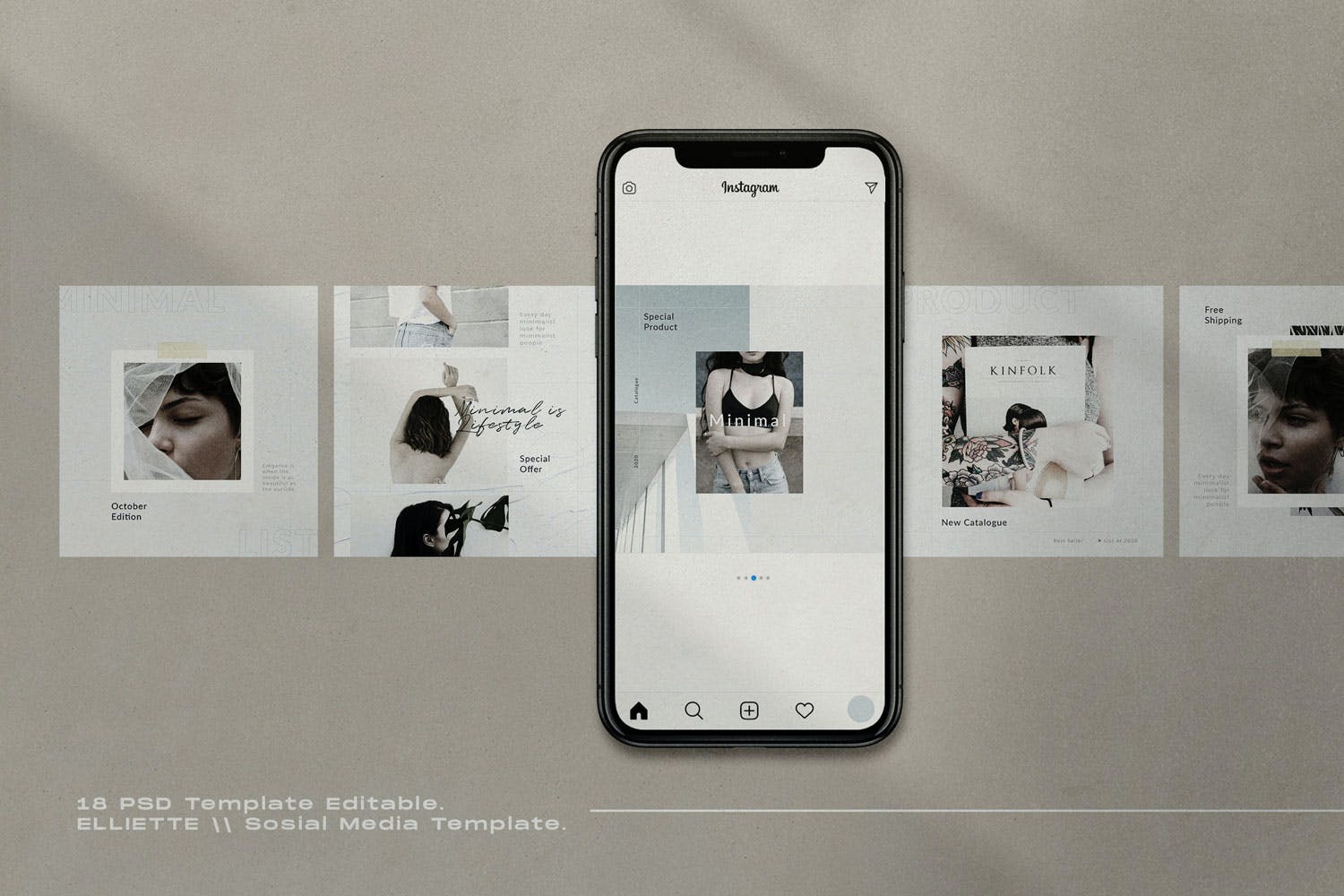 潮流品牌新媒体推广设计海报模板 Elliette - Social Media Template_img_2