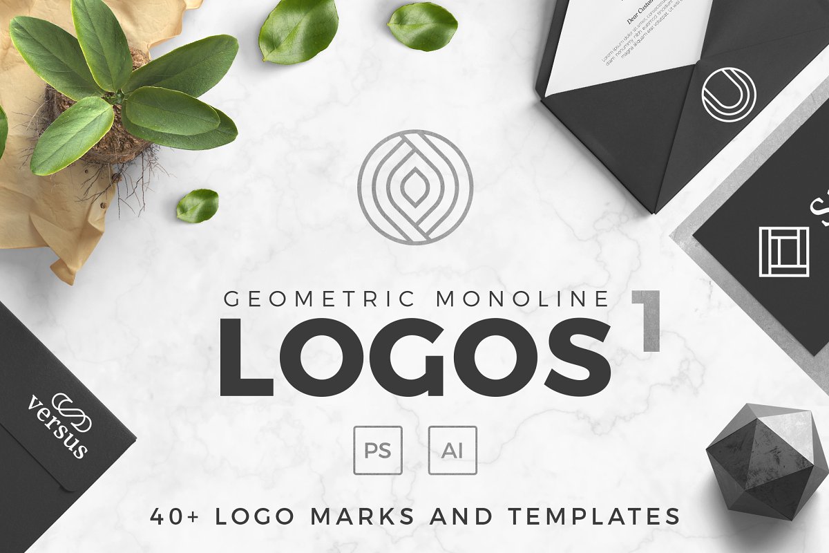 42款抽象几何图形标志徽标矢量模板 Geometric Logos Vol 01_img_2