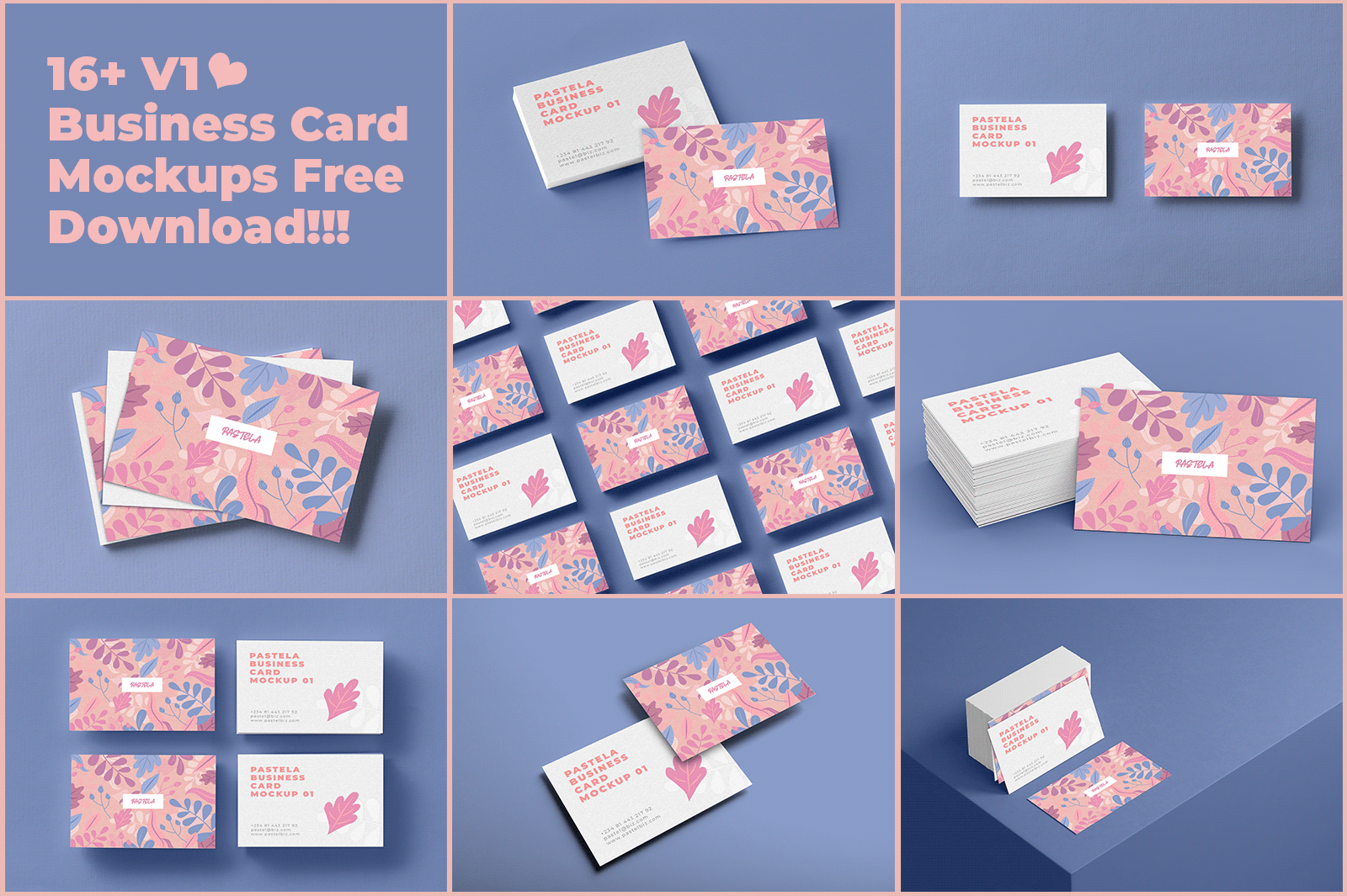 16款商务名片设计样机模板合集16 Business Card Mockup Collection V1_img_2