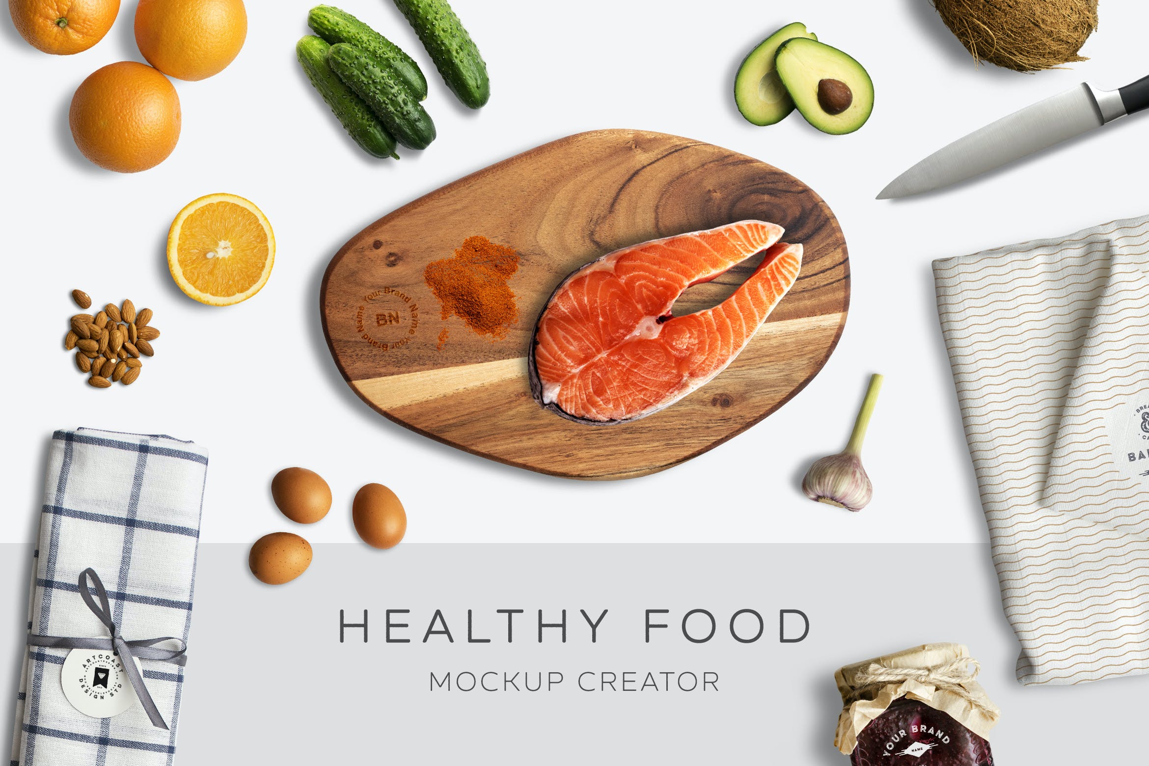 食品厨房品牌场景样机模板素材 Healthy Food Mockup Creator_img_2