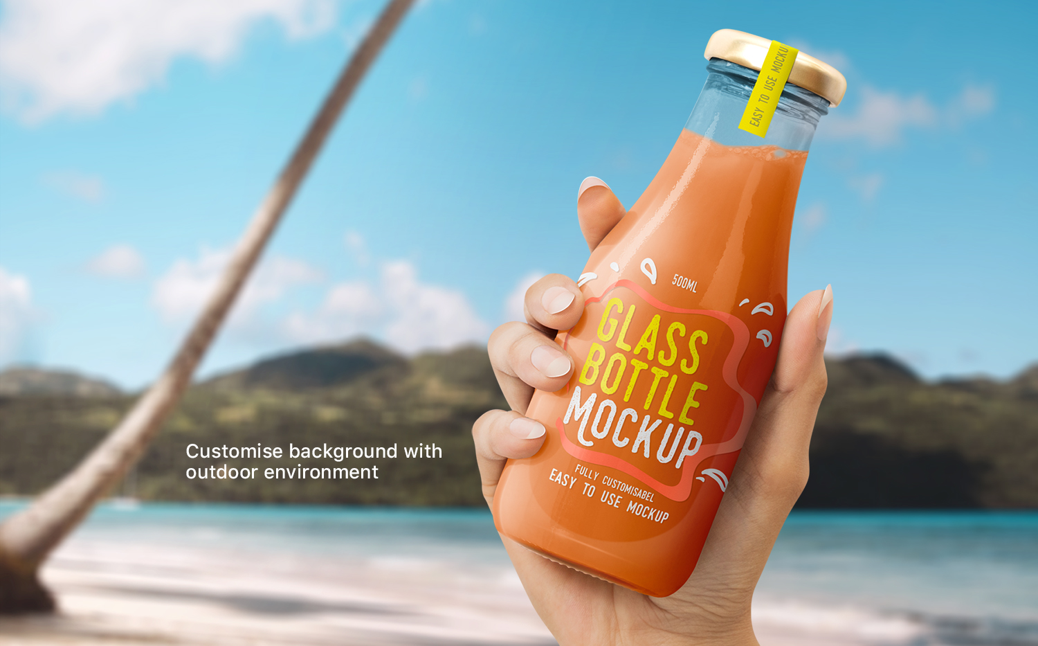 逼真饮料果酱玻璃瓶设计样机模板 Realistic Glass Bottle Mockups_img_2