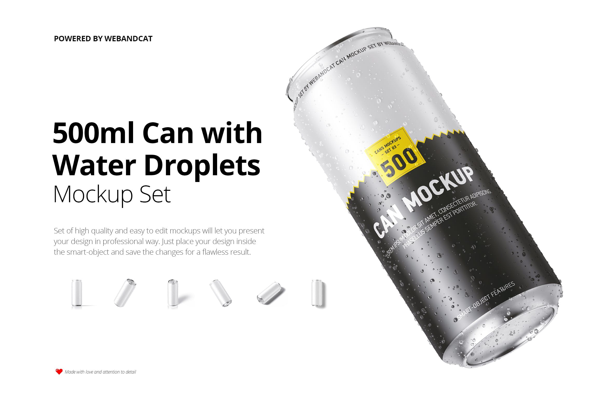 500毫升啤酒饮料金属易拉罐样机 500ml Can Mockup with Water Droplets_img_2