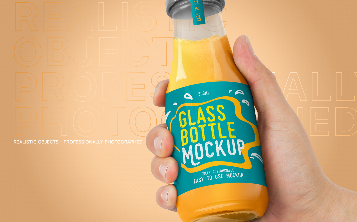 逼真饮料果酱玻璃瓶设计样机模板 Realistic Glass Bottle Mockups_img_2