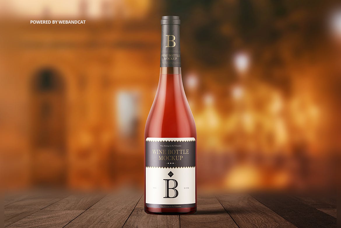 5款葡萄酒瓶样机模板 Wine Bottle Mockup 2_img_2