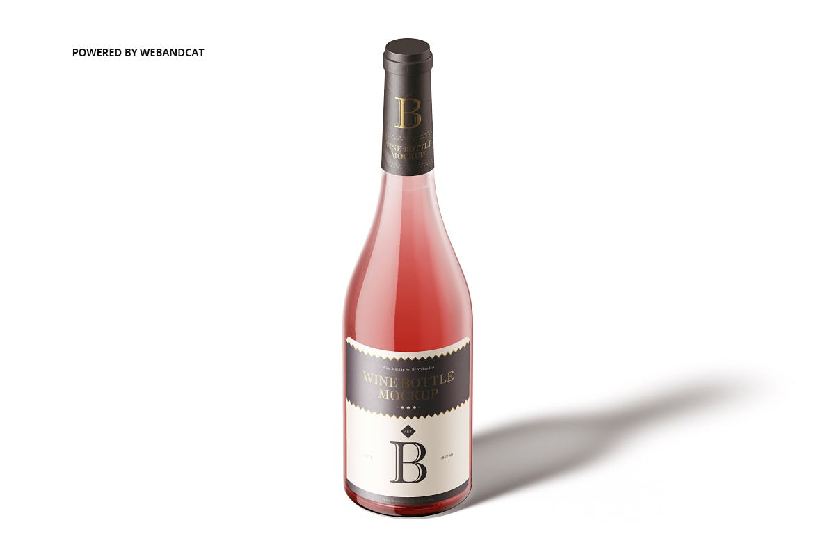 5款葡萄酒瓶样机模板 Wine Bottle Mockup 2_img_2